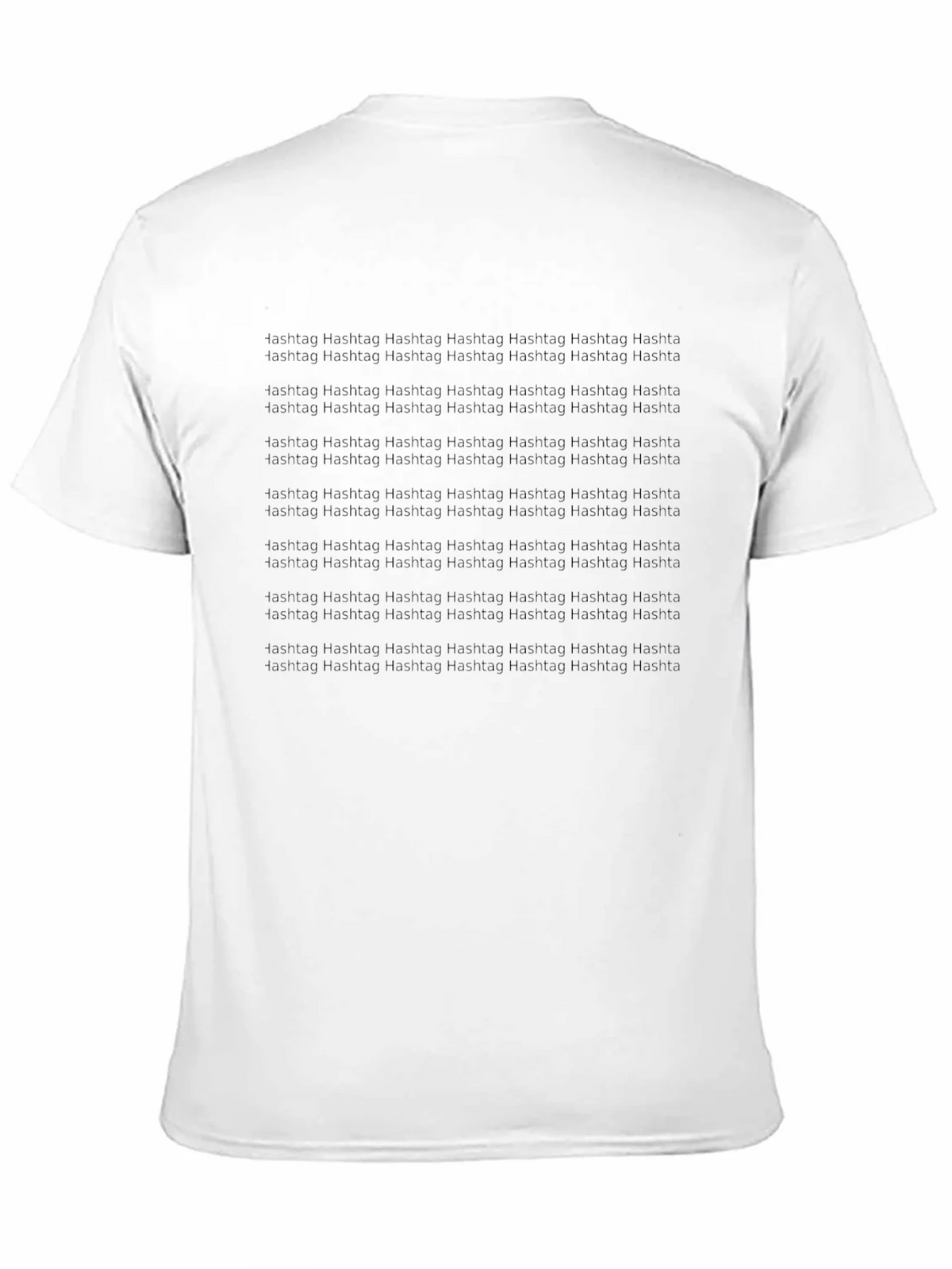 Hashtag Pattern Black T-Shirt