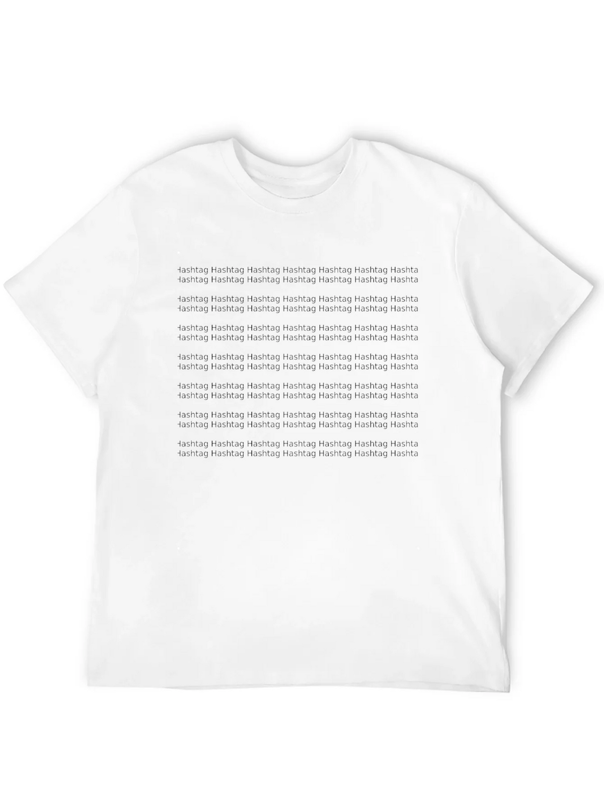 Hashtag Pattern Black T-Shirt