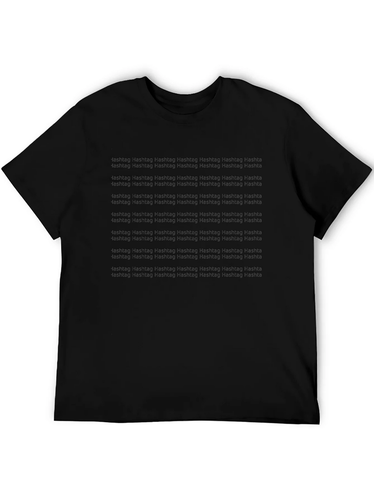 Hashtag Pattern Black T-Shirt