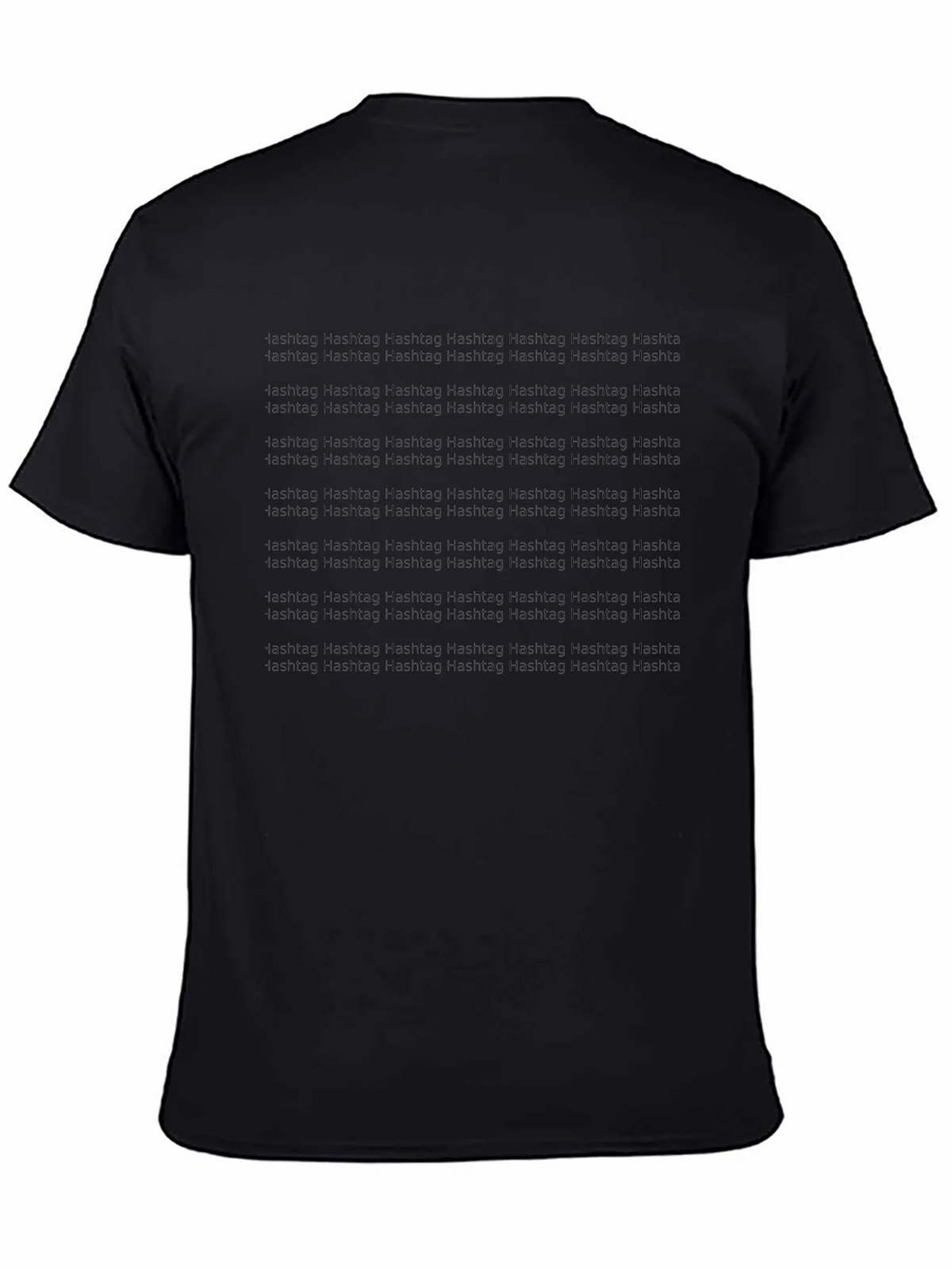 Hashtag Pattern Black T-Shirt