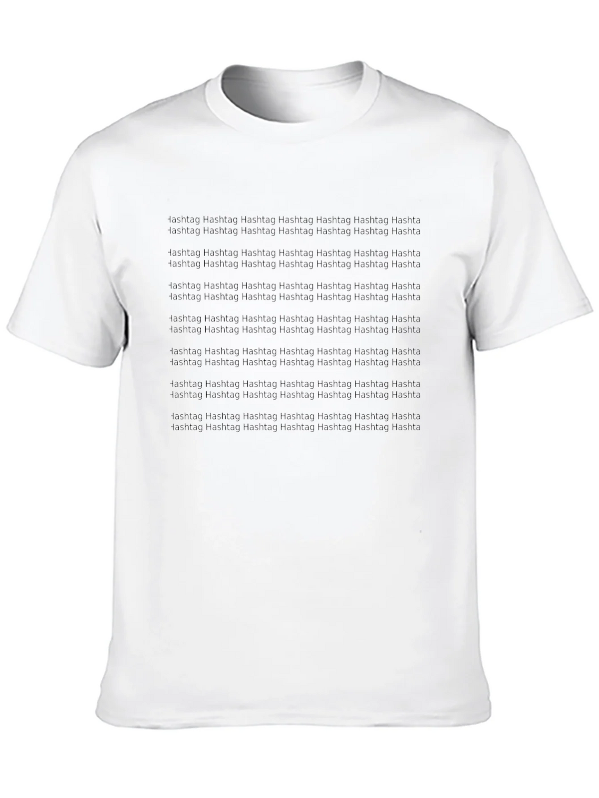 Hashtag Pattern Black T-Shirt