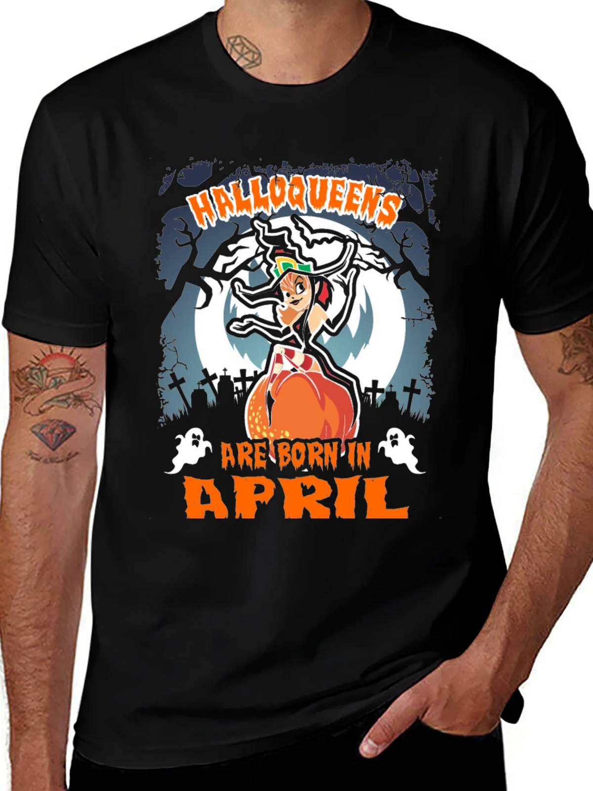 Halloqueens Born in April T-Shirt