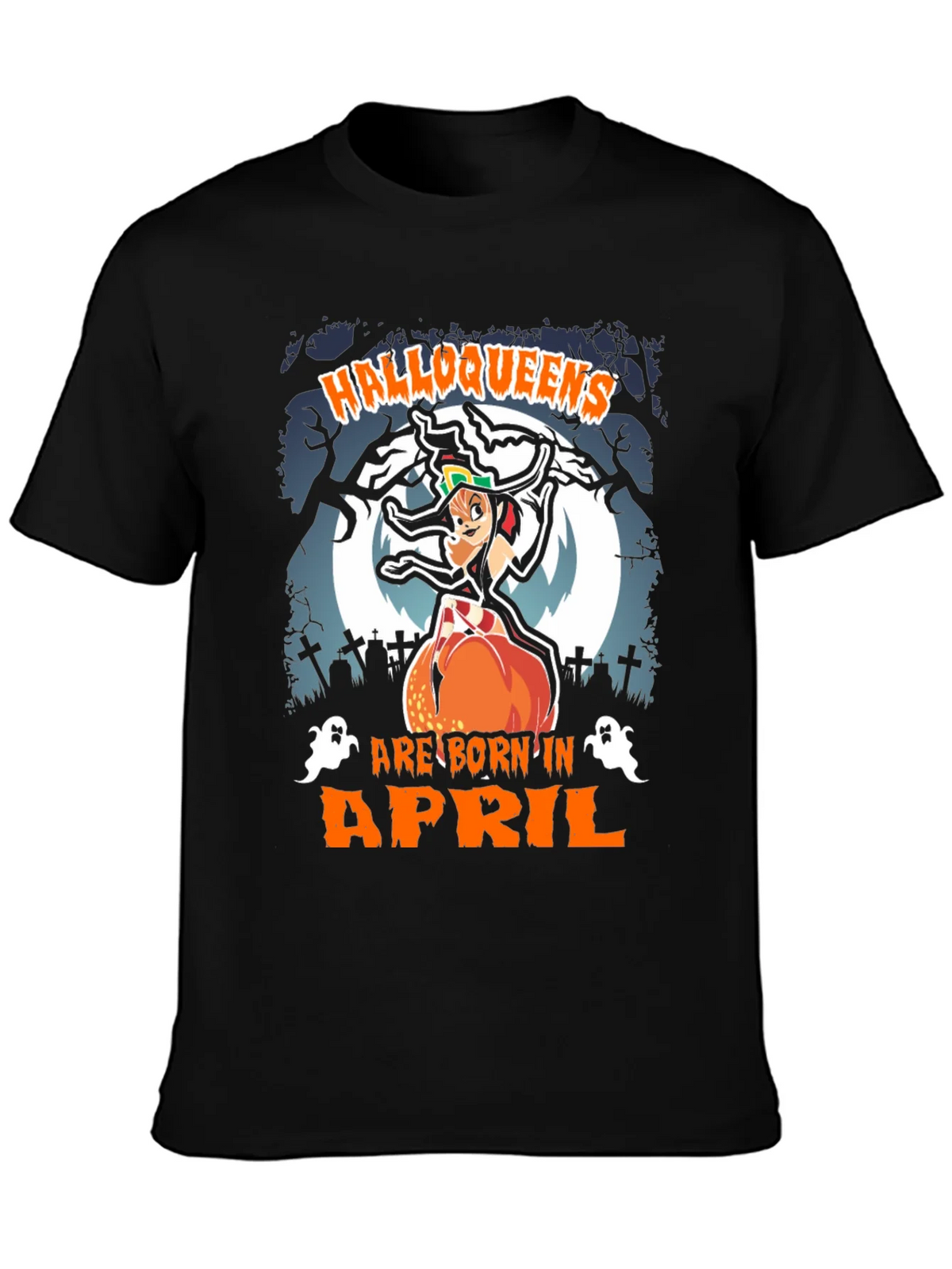 Halloqueens Born in April T-Shirt