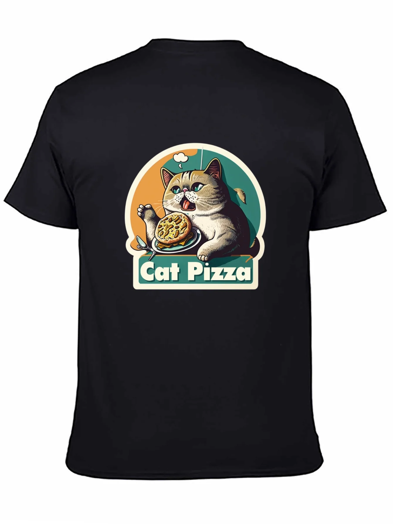 Cat Pizza Graphic T-Shirt
