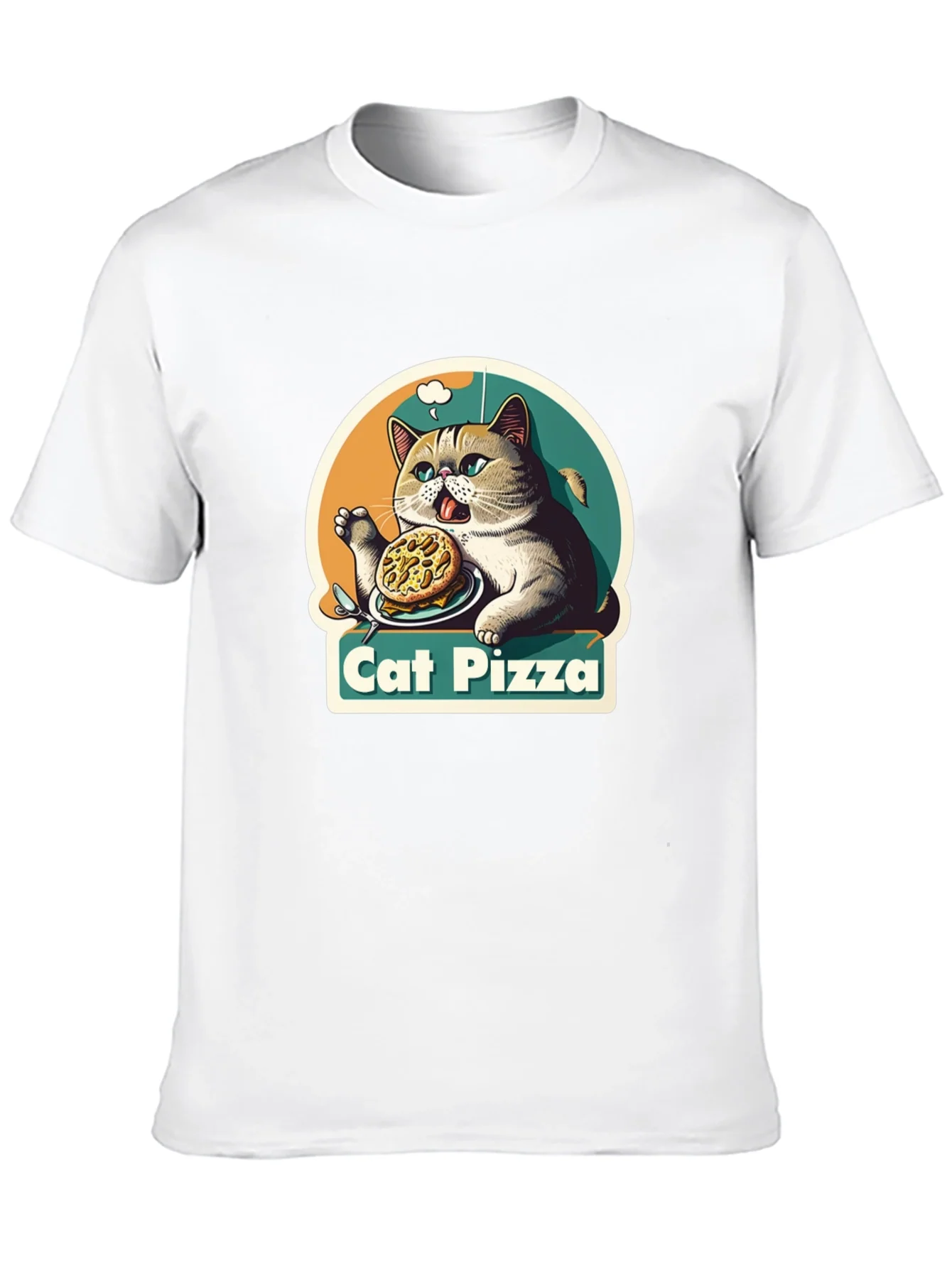 Cat Pizza Graphic T-Shirt