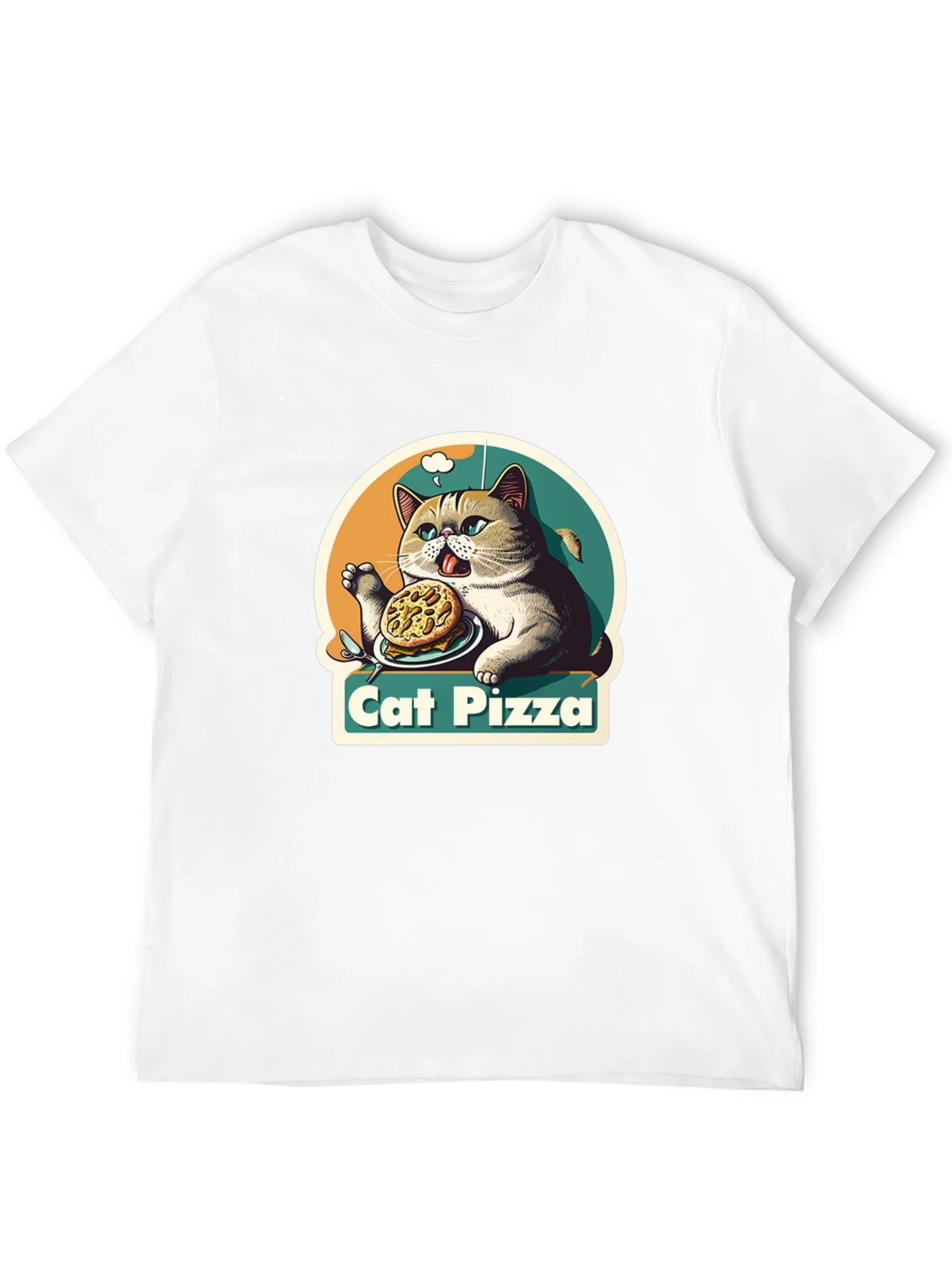 Cat Pizza Graphic T-Shirt