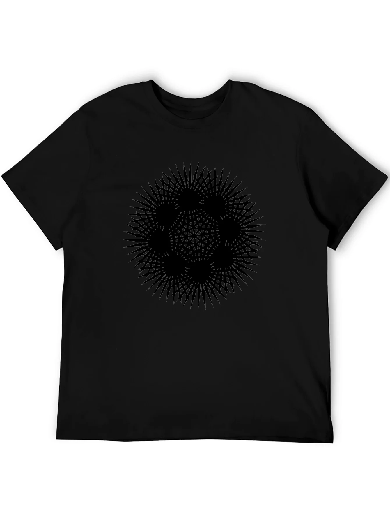 Abstract Geometric Graphic T-Shirt - Black