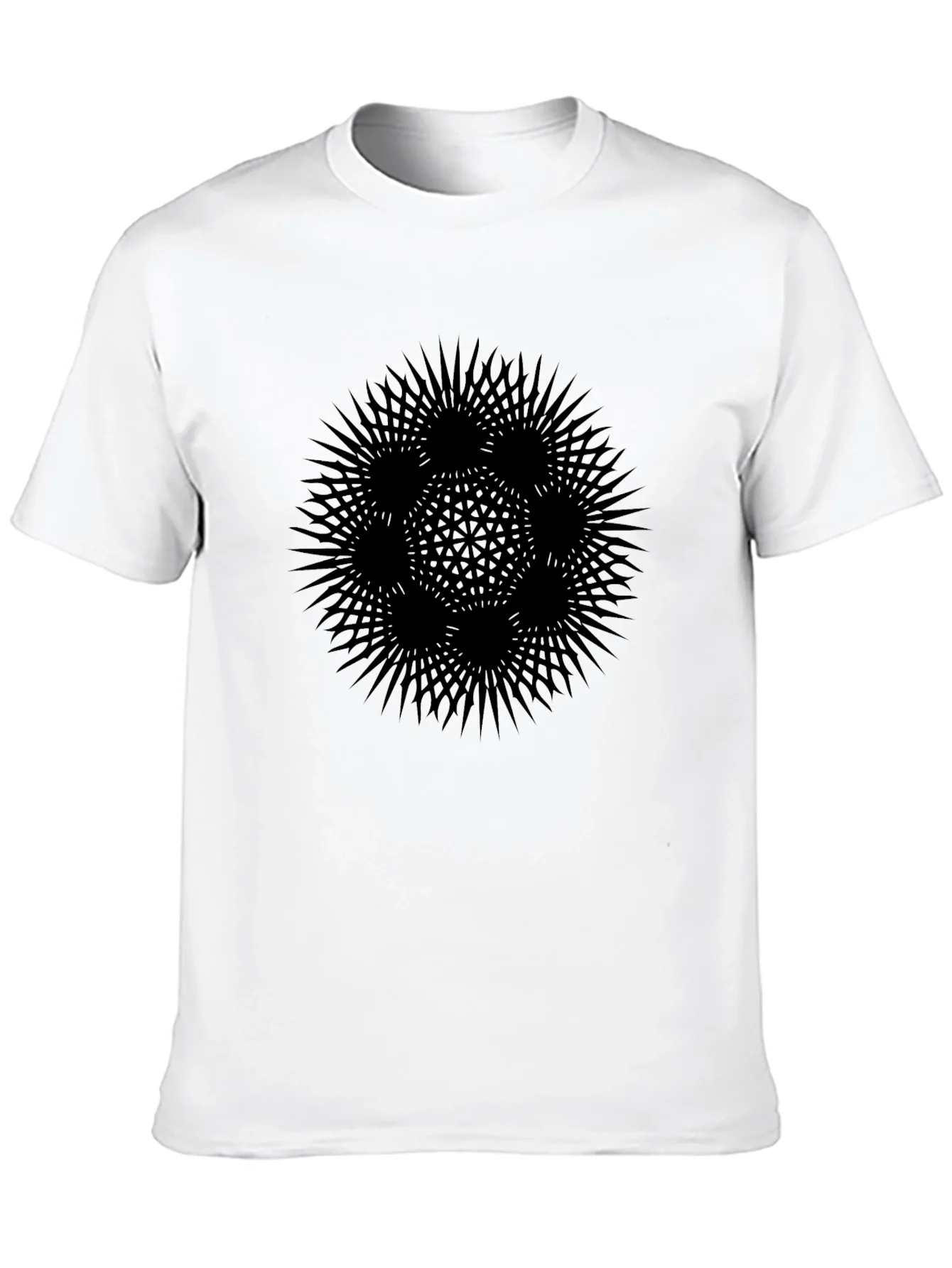 Abstract Geometric Graphic T-Shirt - Black