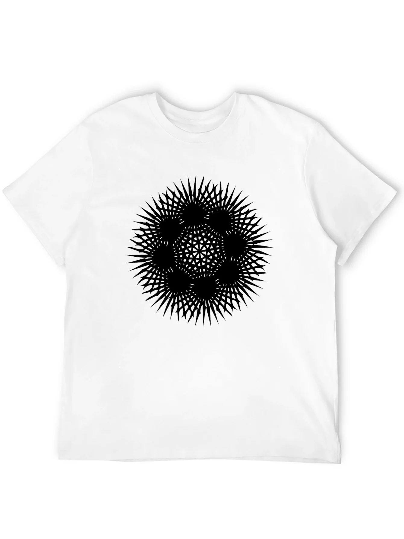 Abstract Geometric Graphic T-Shirt - Black
