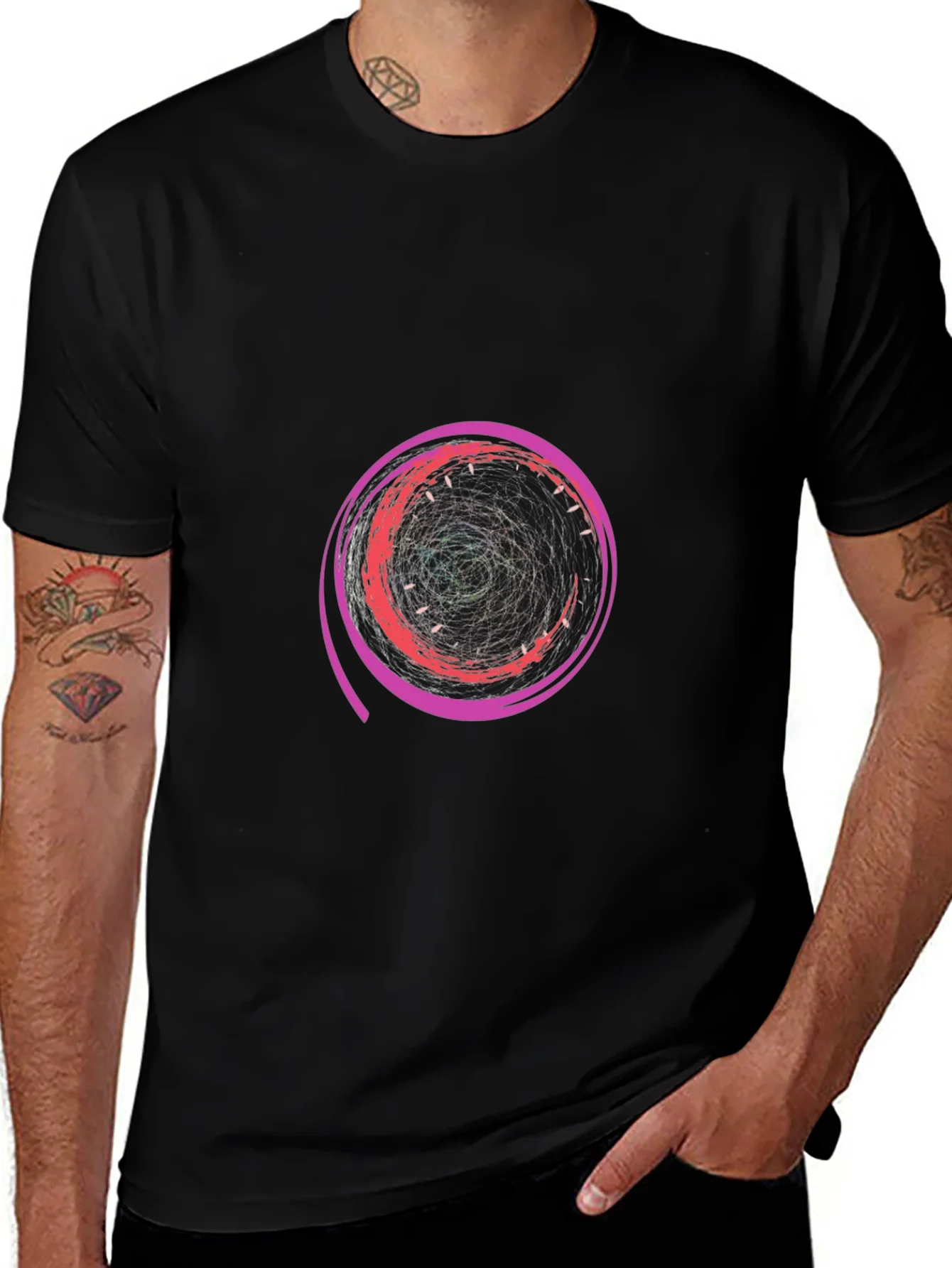 Abstract Swirl Graphic Tee - Modern Design