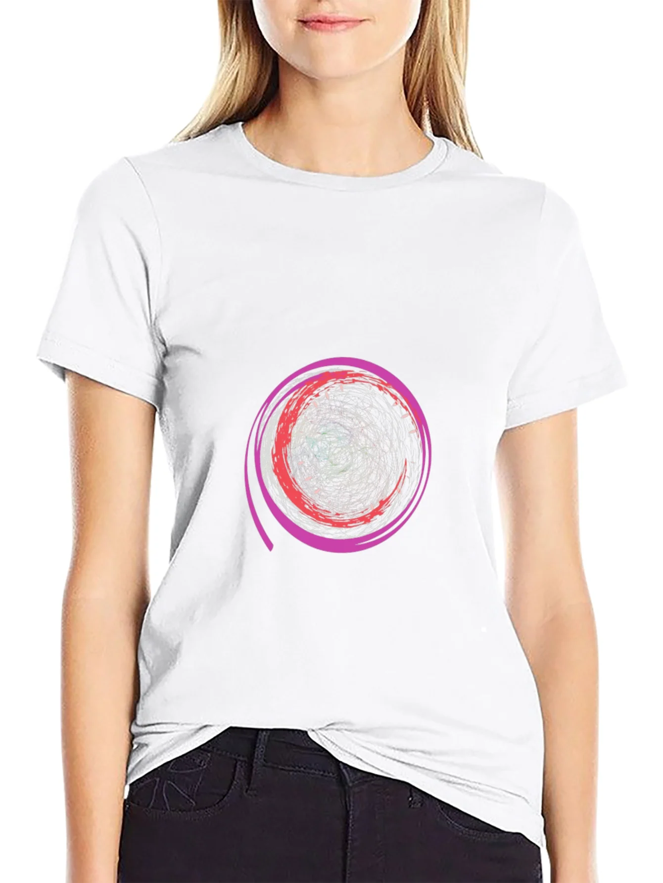 Abstract Swirl Graphic Tee - Modern Design