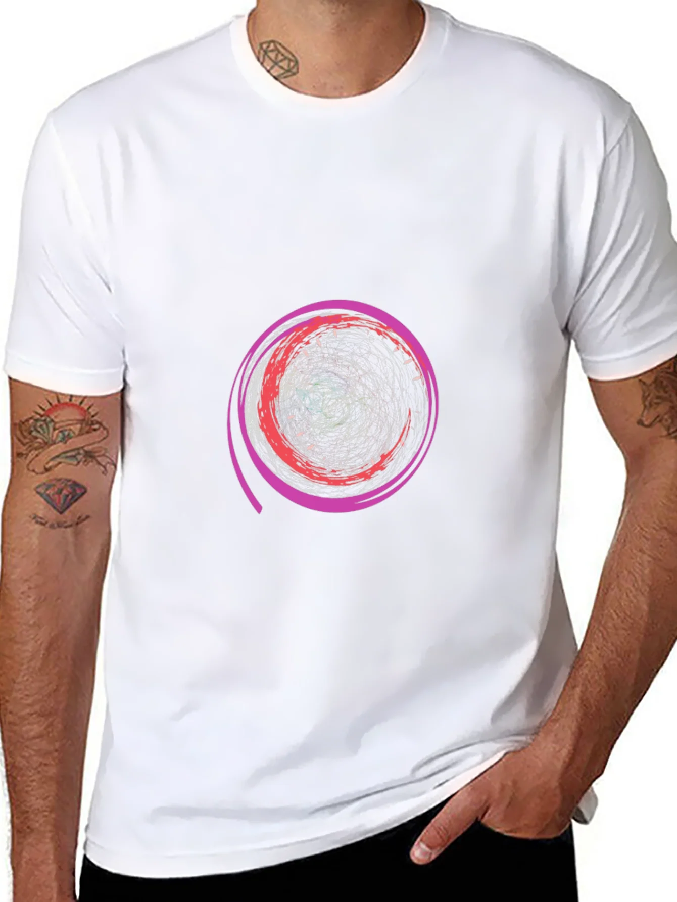 Abstract Swirl Graphic Tee - Modern Design