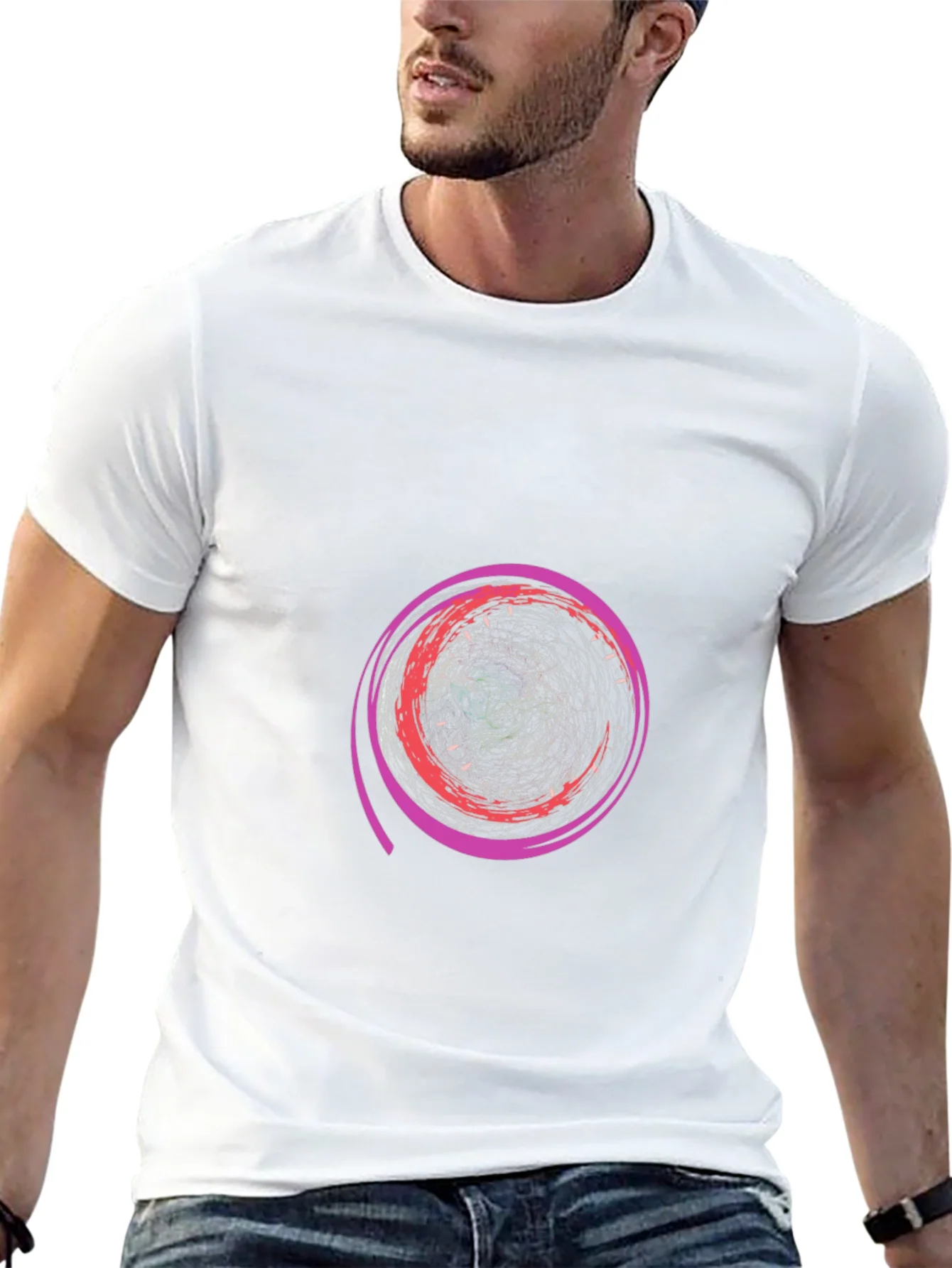 Abstract Swirl Graphic Tee - Modern Design
