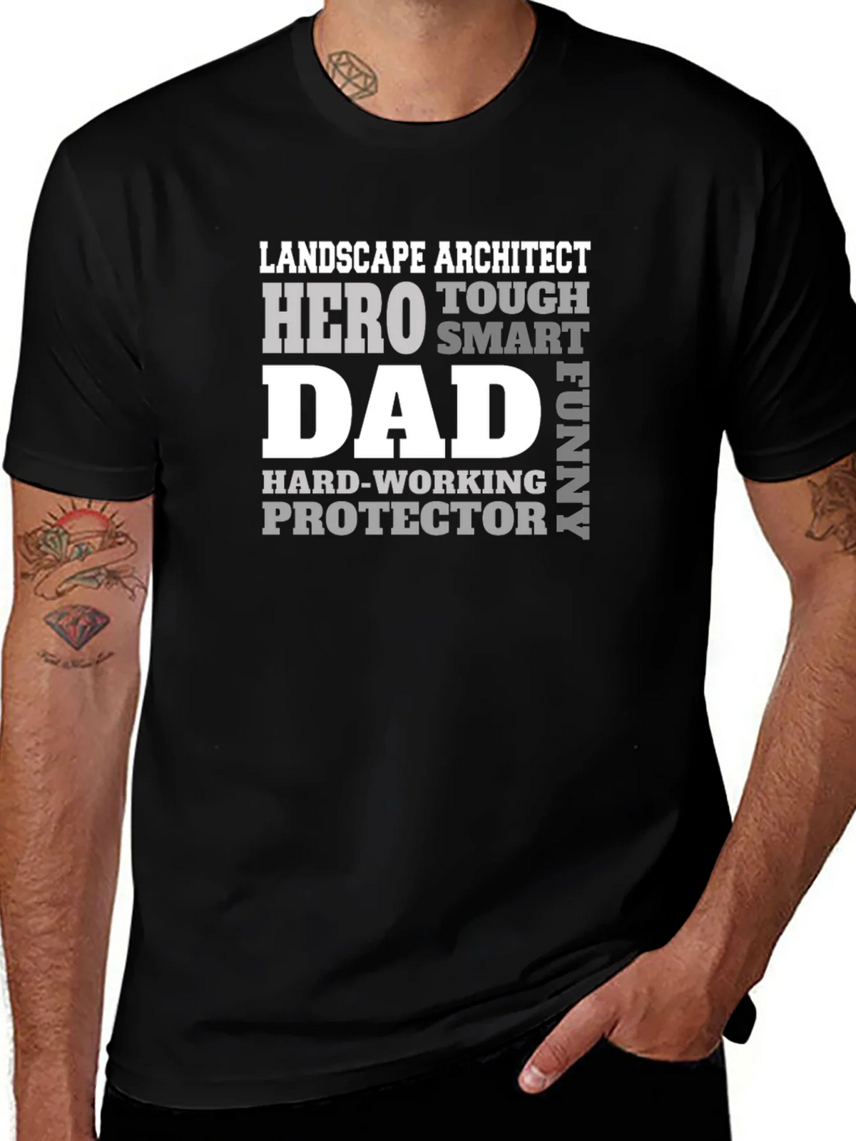 Landscape Architect Dad Hero Graphic T-Shirt
