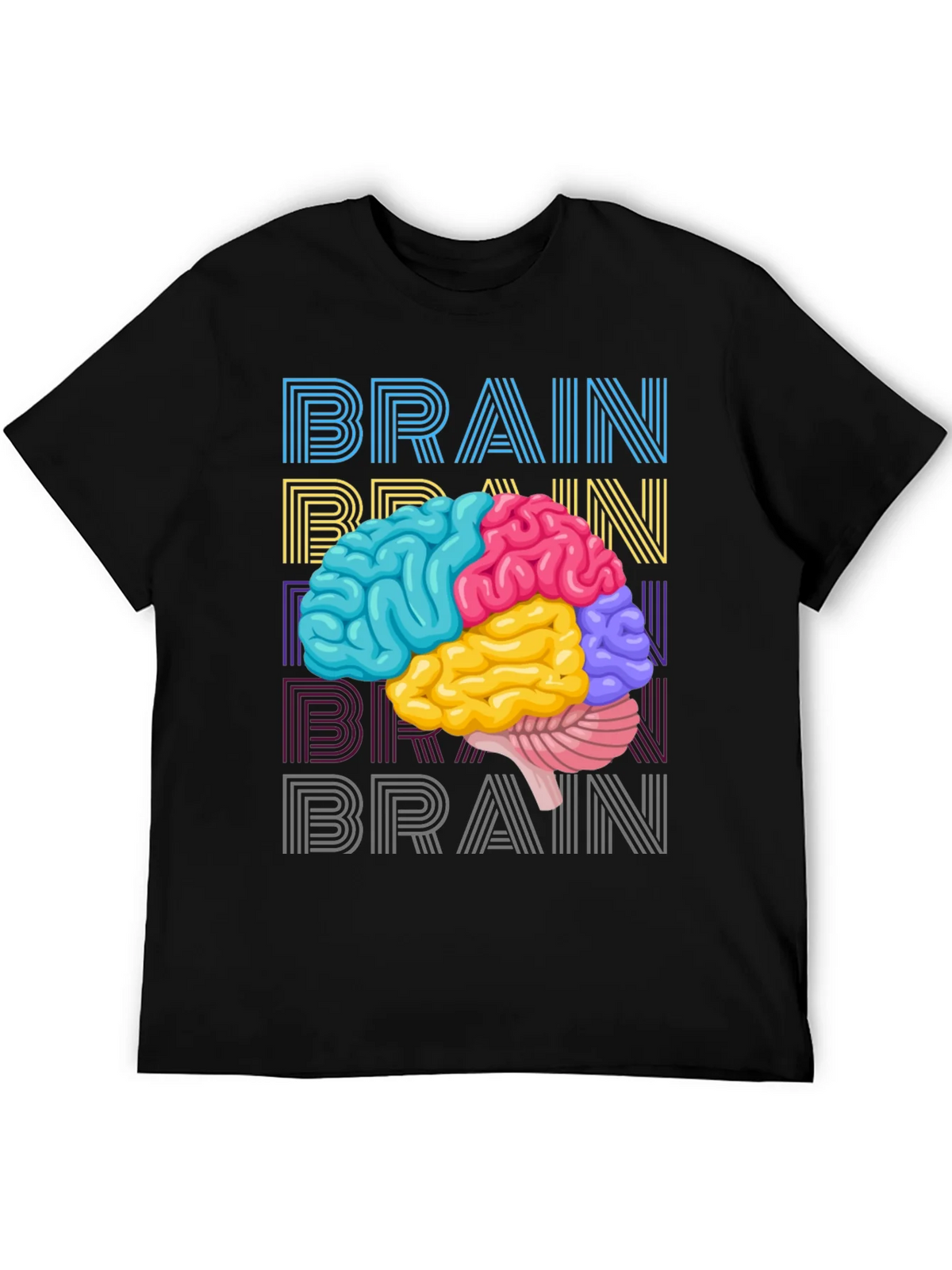 Colorful Brain Graphic Tee - Science T-Shirt