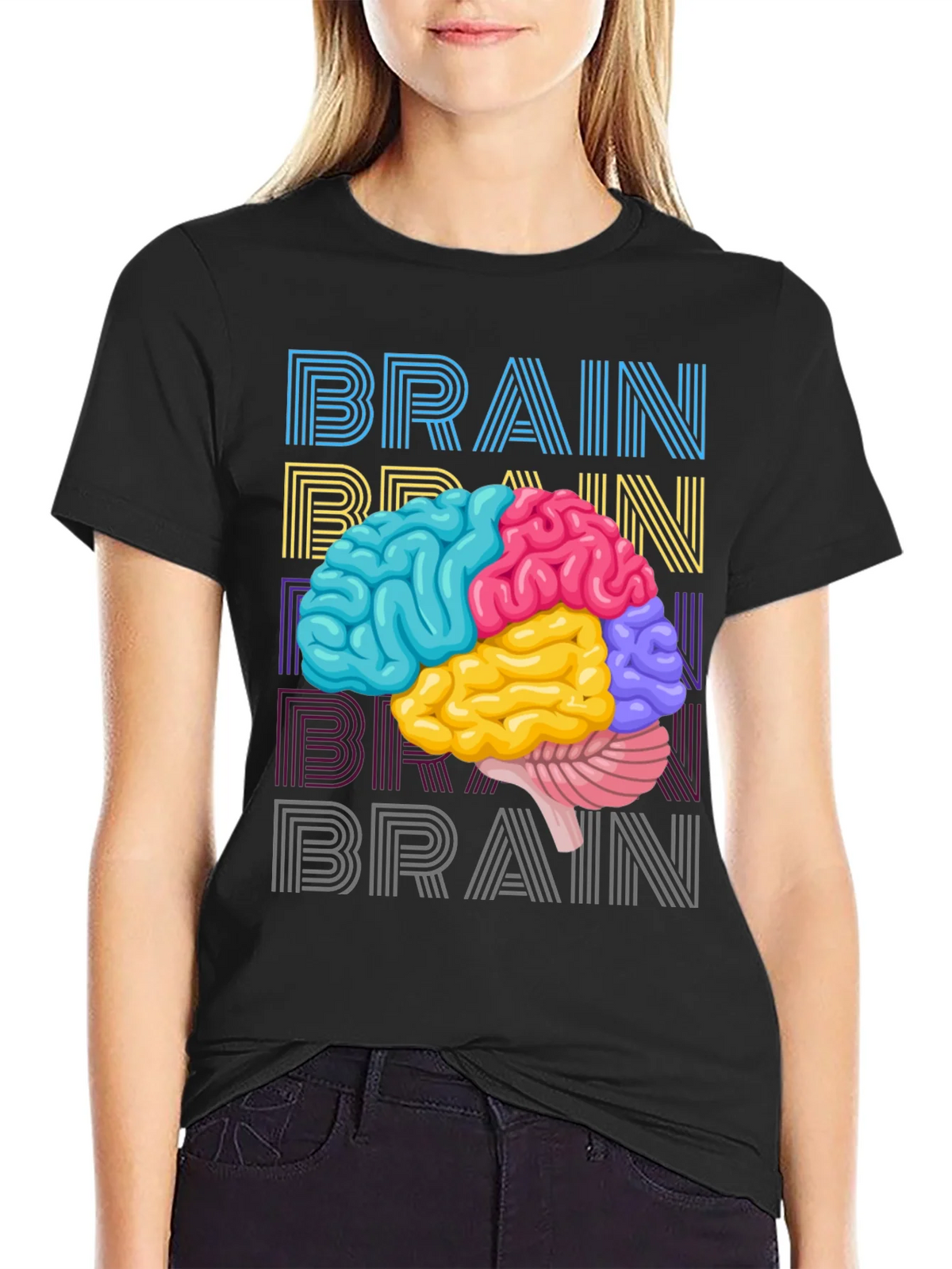 Colorful Brain Graphic Tee - Science T-Shirt