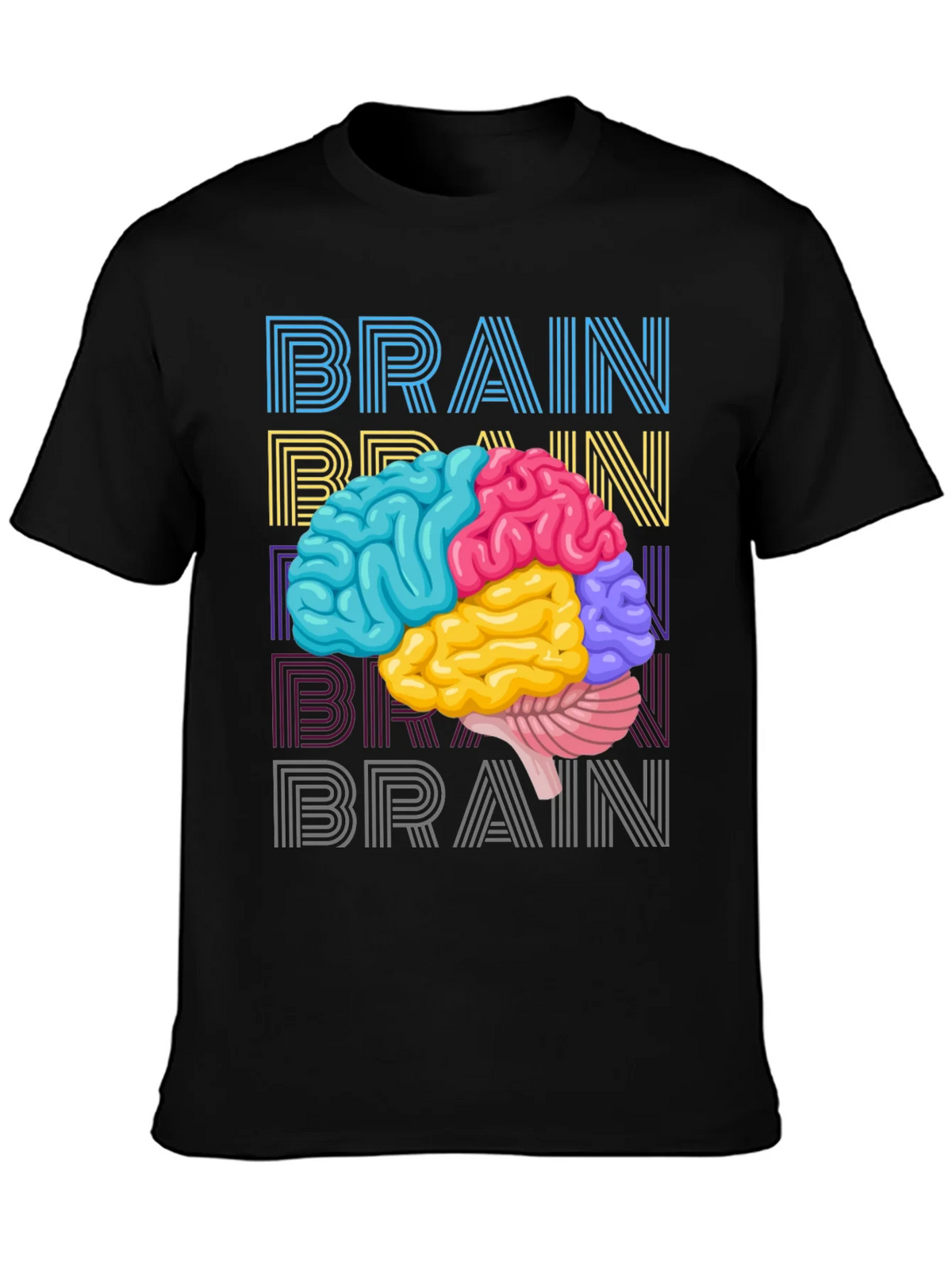 Colorful Brain Graphic Tee - Science T-Shirt
