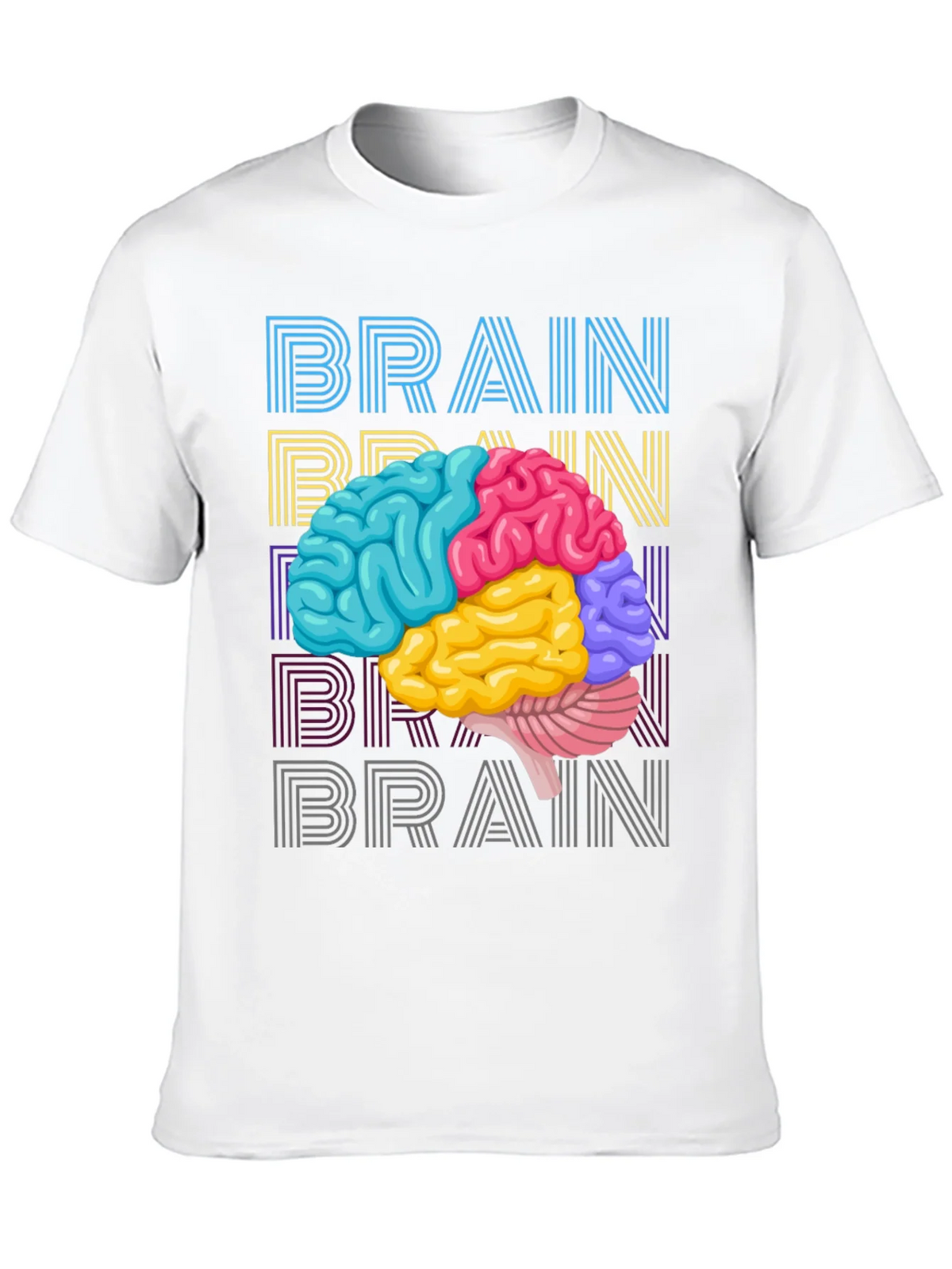 Colorful Brain Graphic Tee - Science T-Shirt