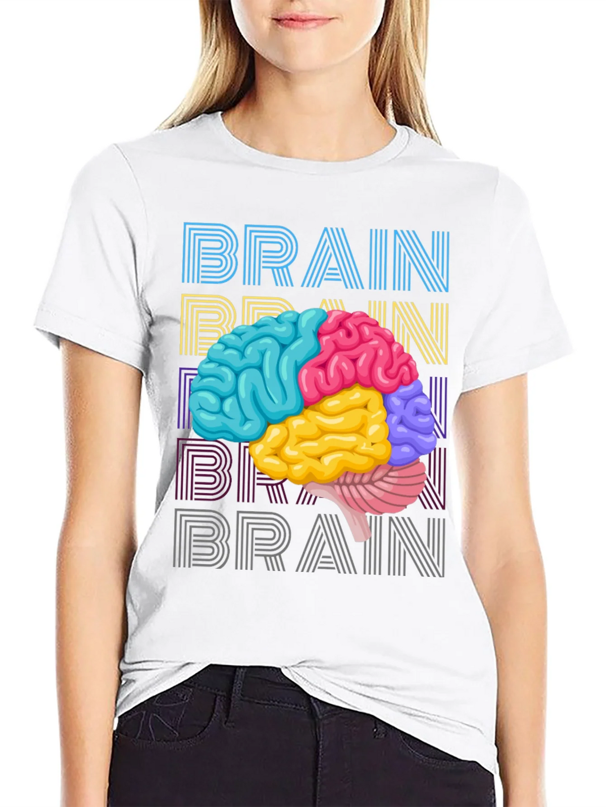 Colorful Brain Graphic Tee - Science T-Shirt