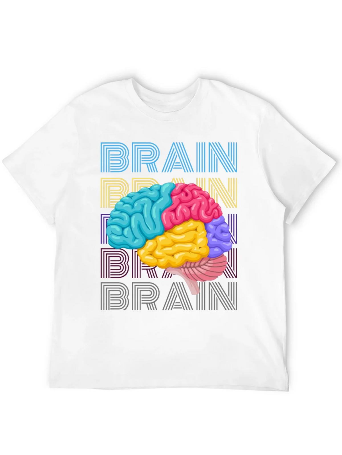Colorful Brain Graphic Tee - Science T-Shirt