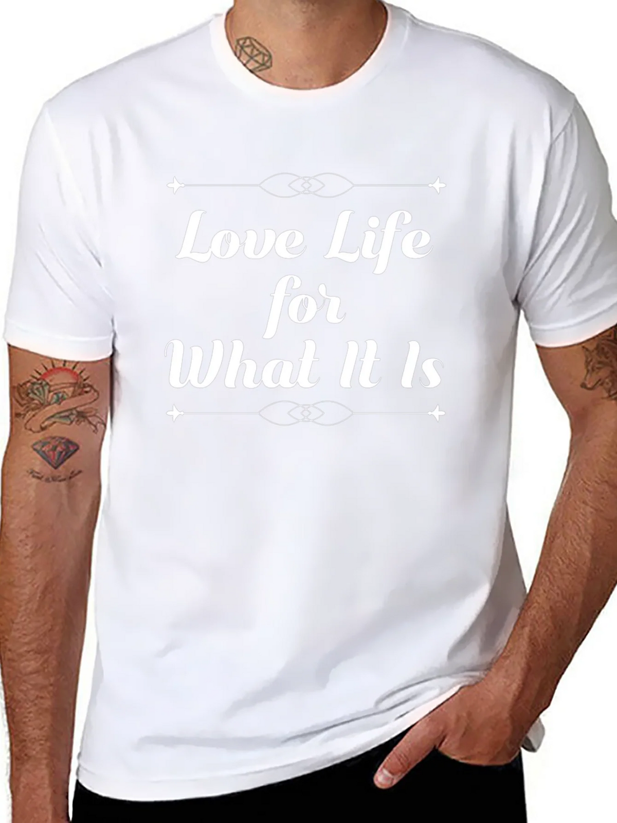 Love Life Graphic Tee - Black Cotton Blend