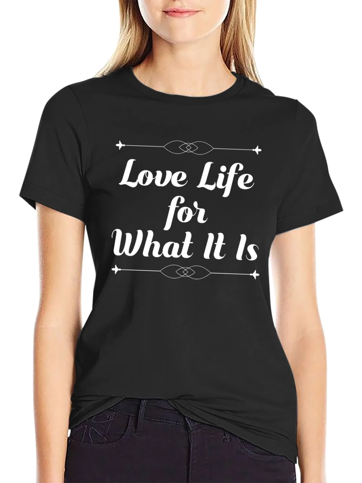Love Life Graphic Tee - Black Cotton Blend