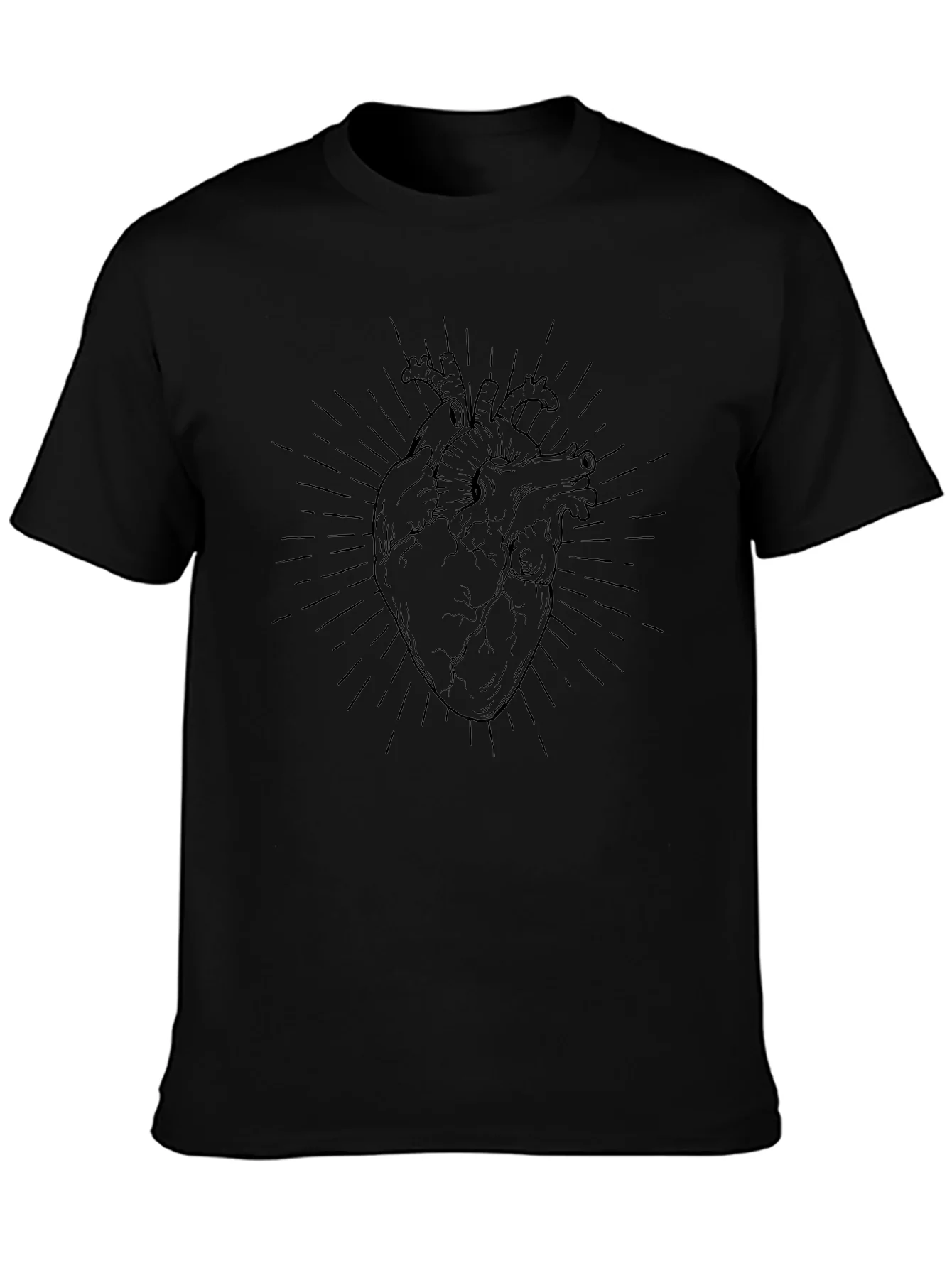 Anatomical Heart Graphic T-Shirt - Black