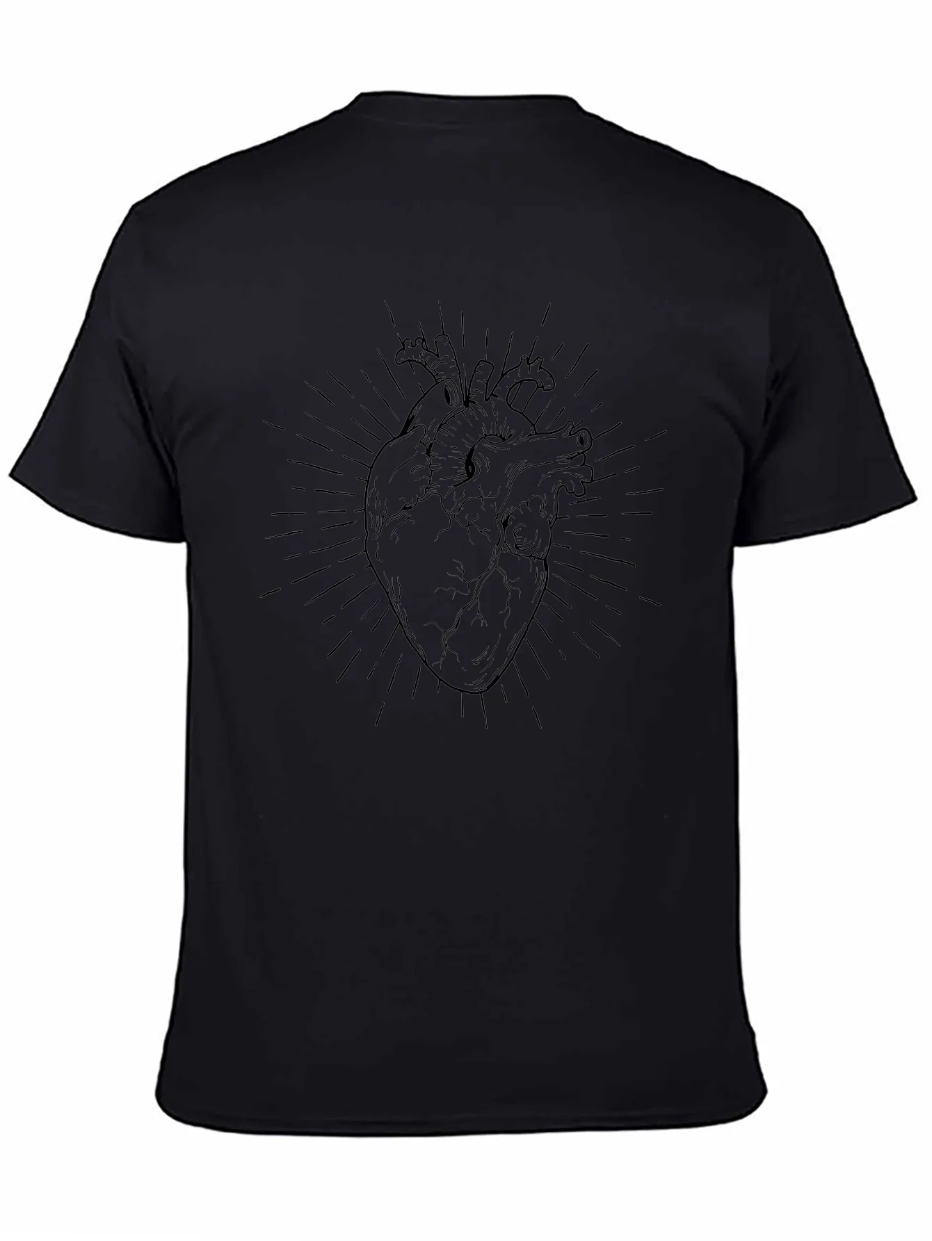 Anatomical Heart Graphic T-Shirt - Black