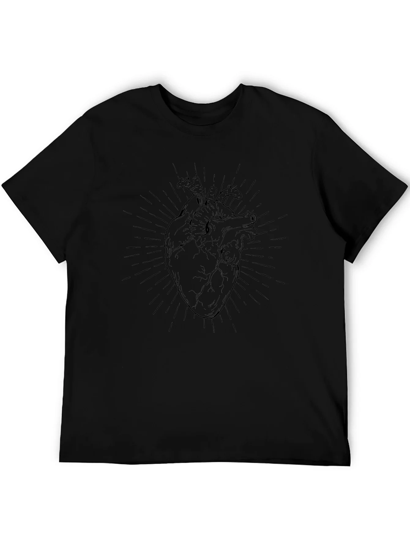 Anatomical Heart Graphic T-Shirt - Black