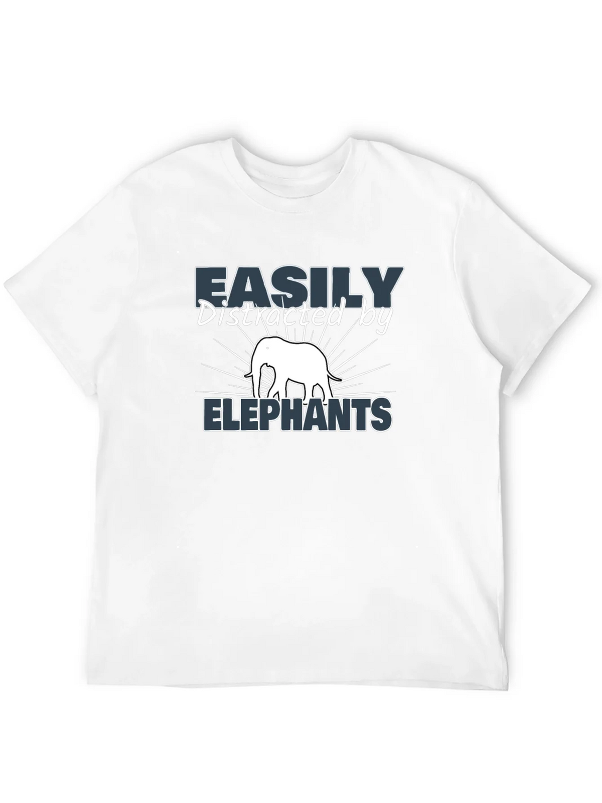 Easily Distracted By Elephants Black T-Shirt