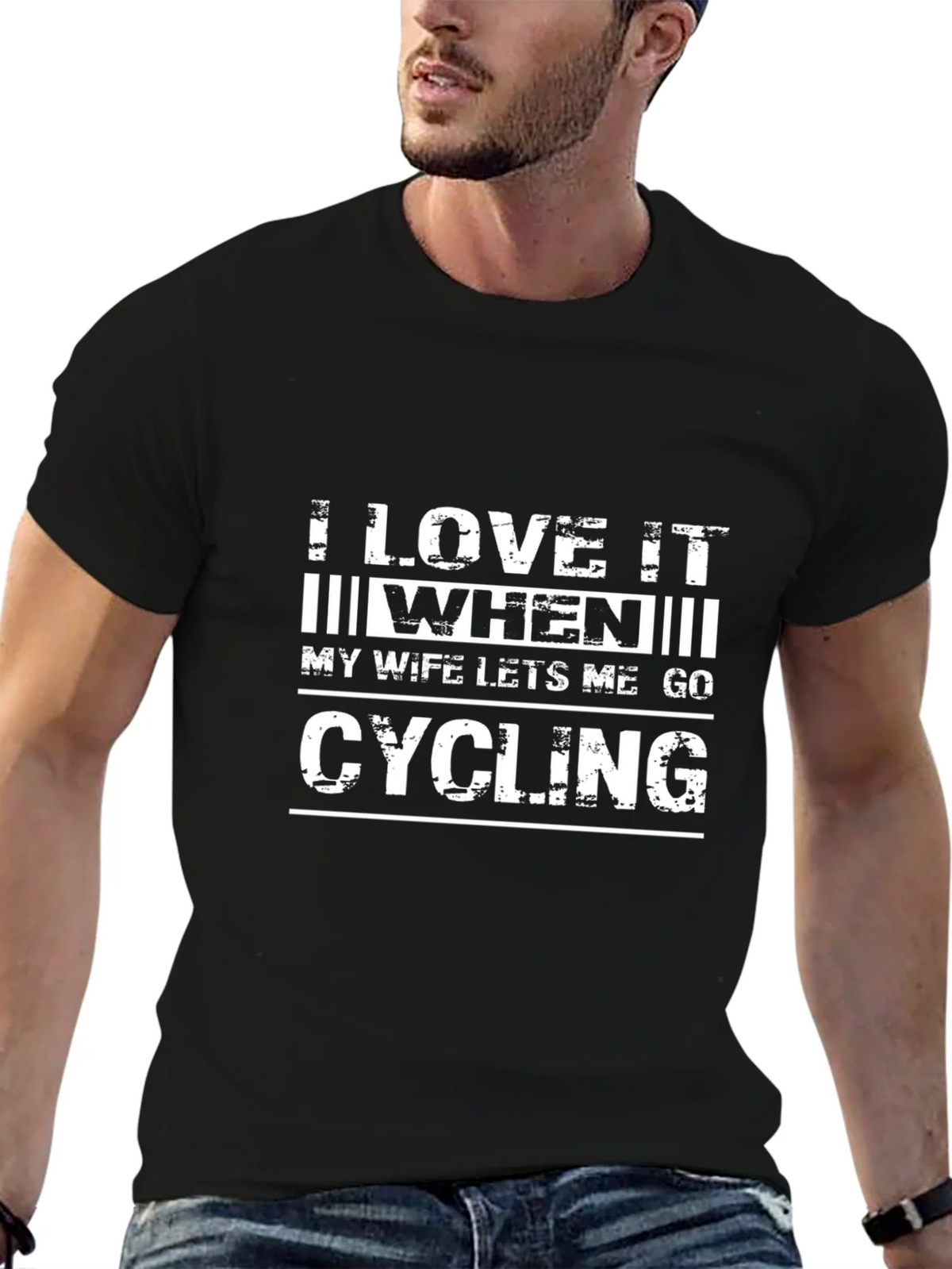 Funny Cycling T-Shirt - I Love It When My Wife Lets Me Go