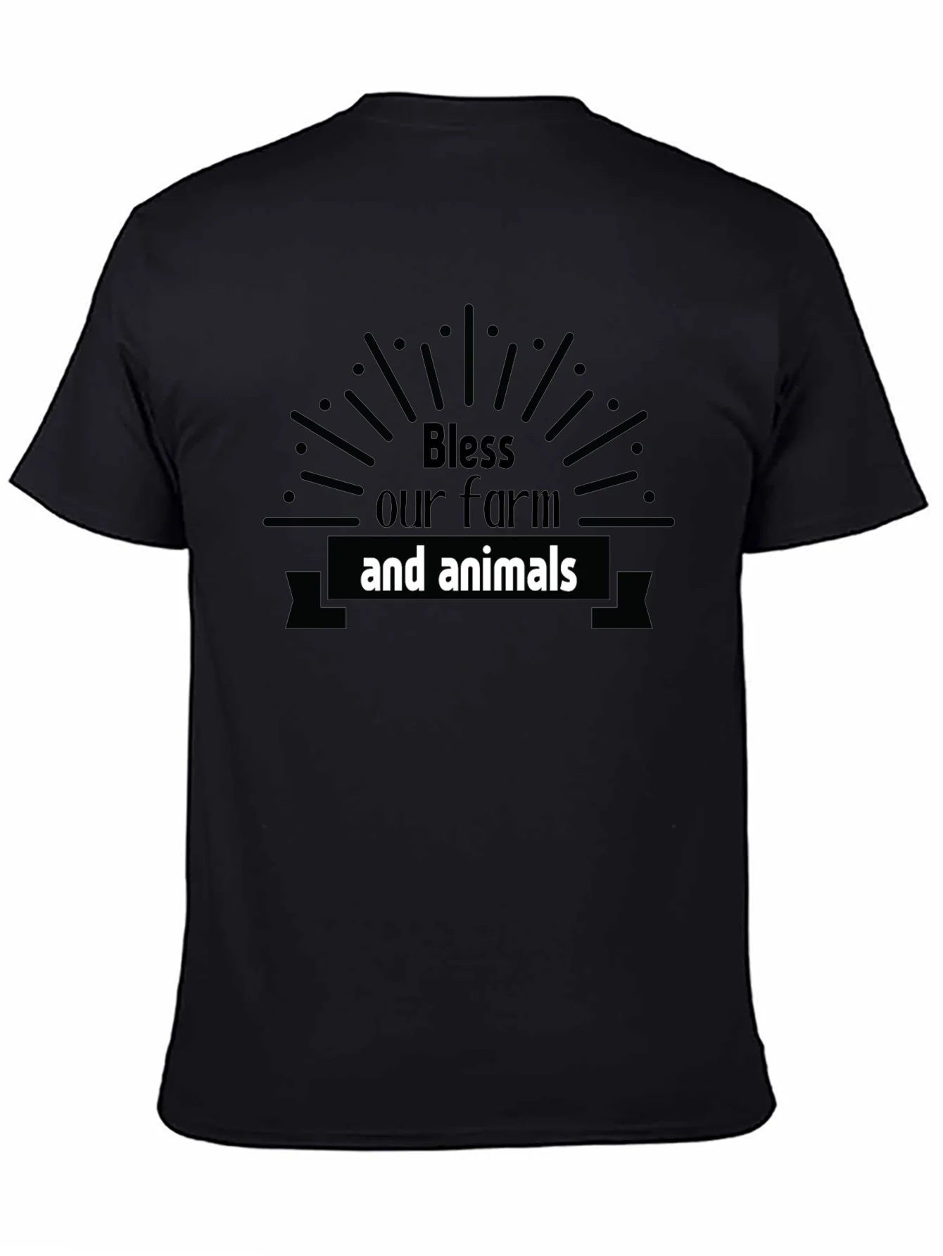 Bless Our Farm & Animals Black Graphic Tee