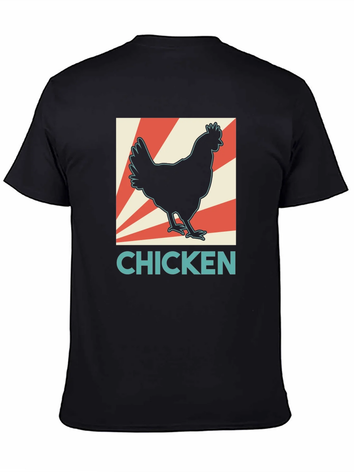 Chicken Graphic Tee - Retro Style Black T-Shirt
