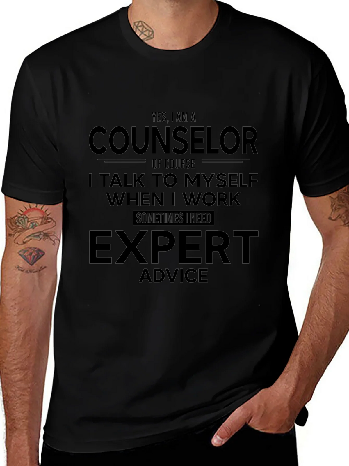Counselor Expert Advice Graphic Tee - Black
