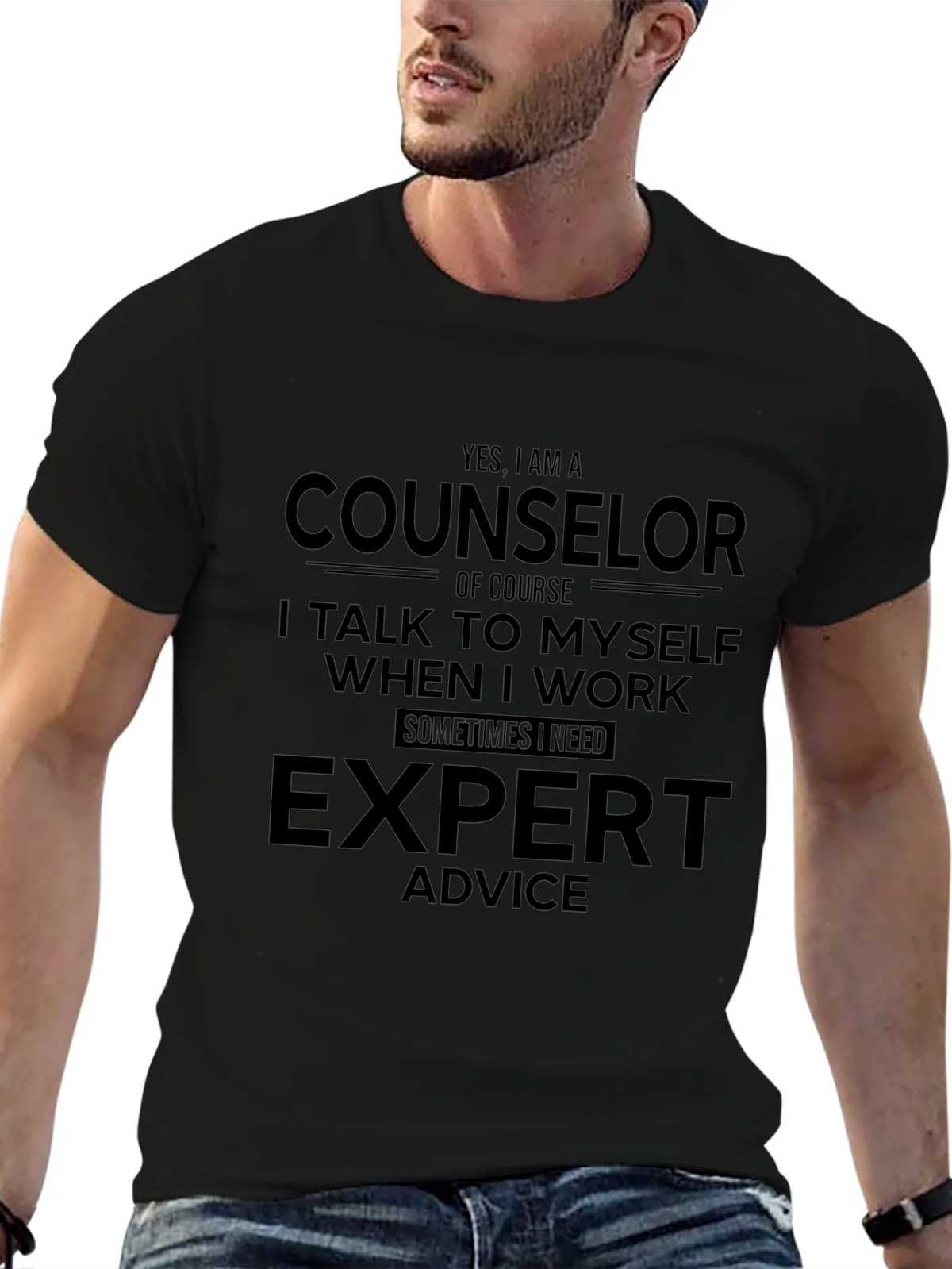 Counselor Expert Advice Graphic Tee - Black