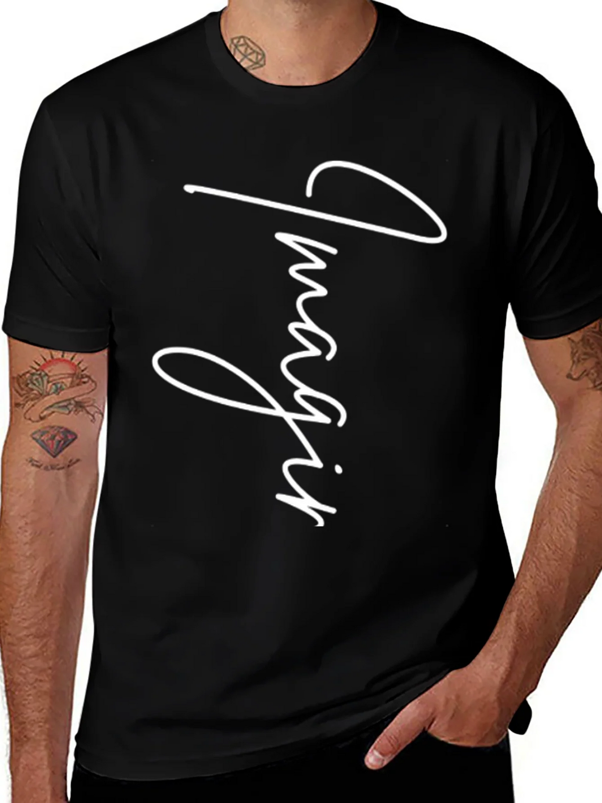 Imagine Graphic Print Black T-Shirt
