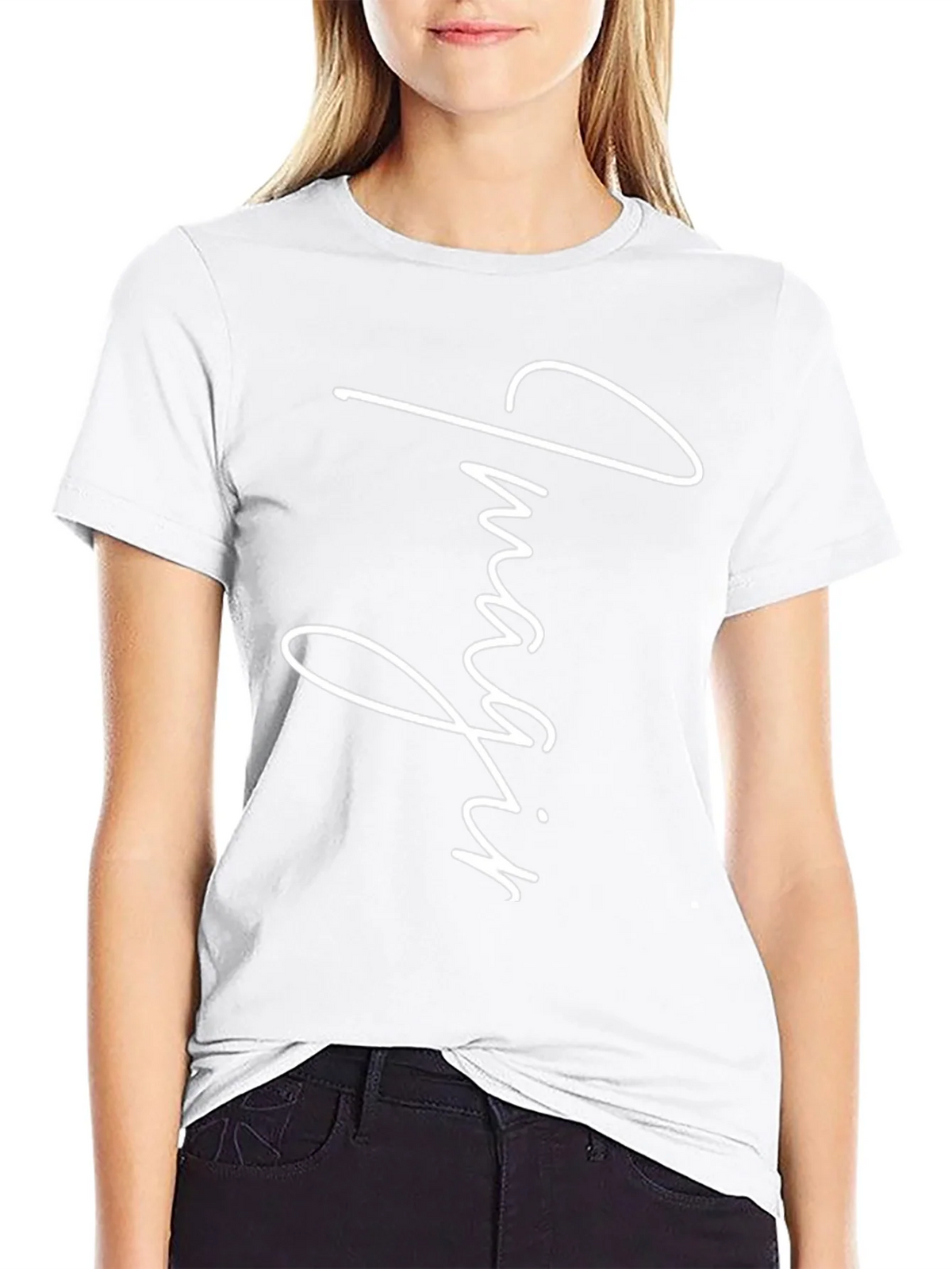 Imagine Graphic Print Black T-Shirt