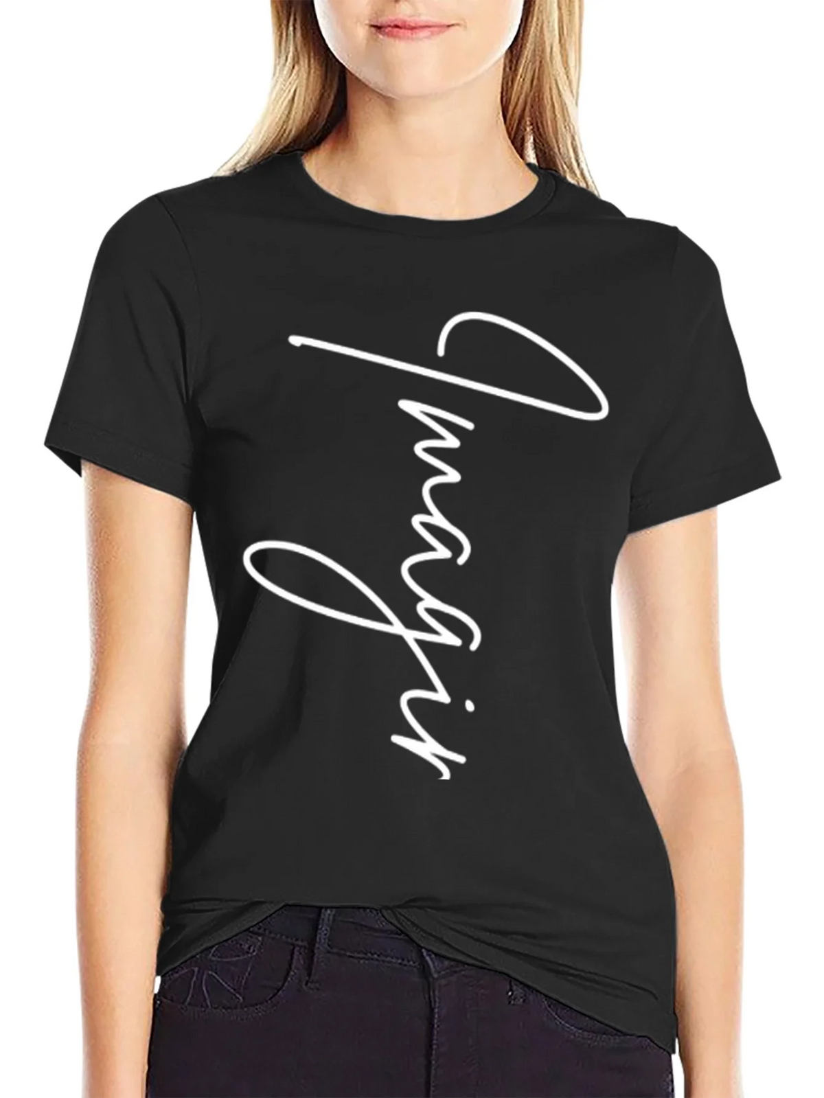 Imagine Graphic Print Black T-Shirt