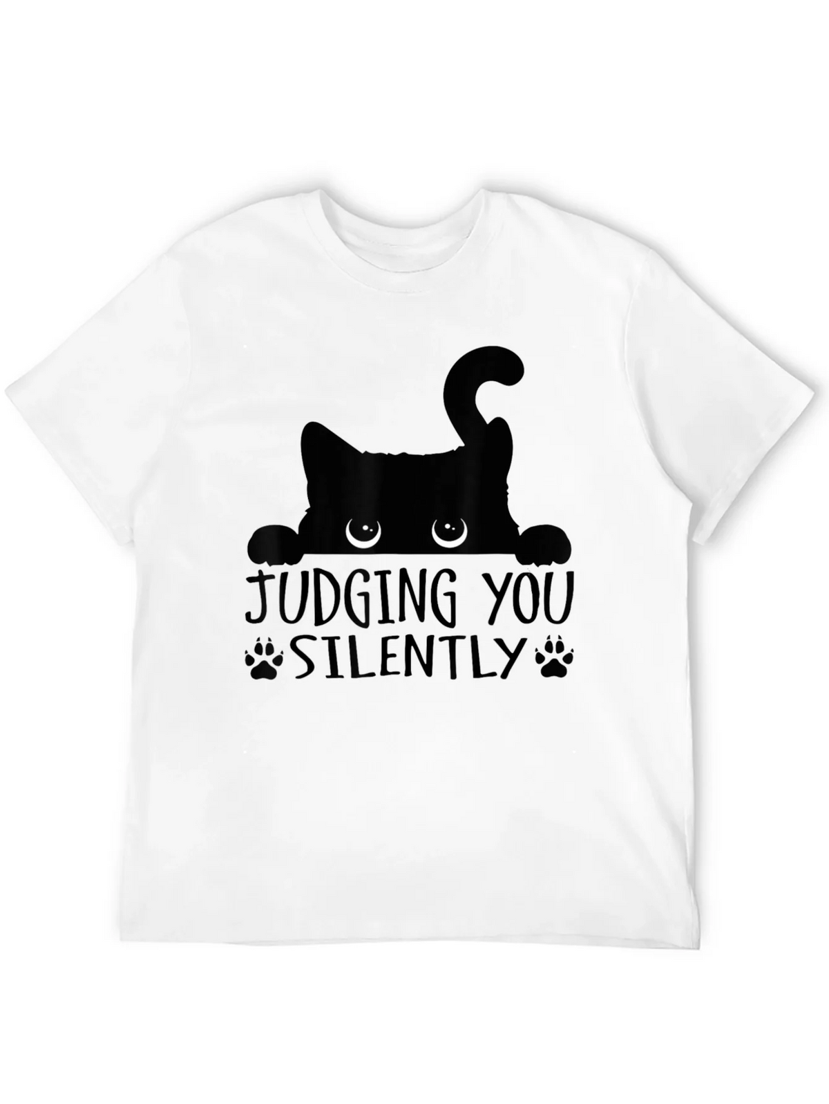 Judging You Silently Black Cat Graphic Tee