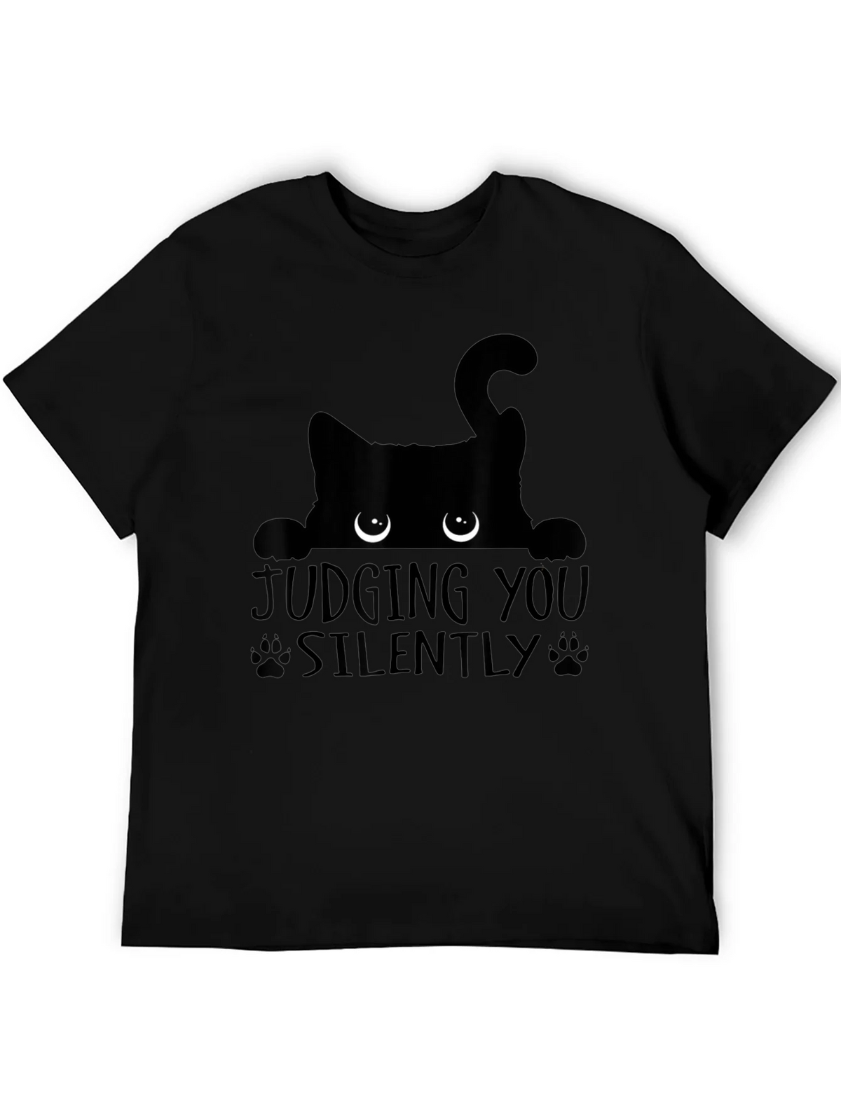Judging You Silently Black Cat Graphic Tee