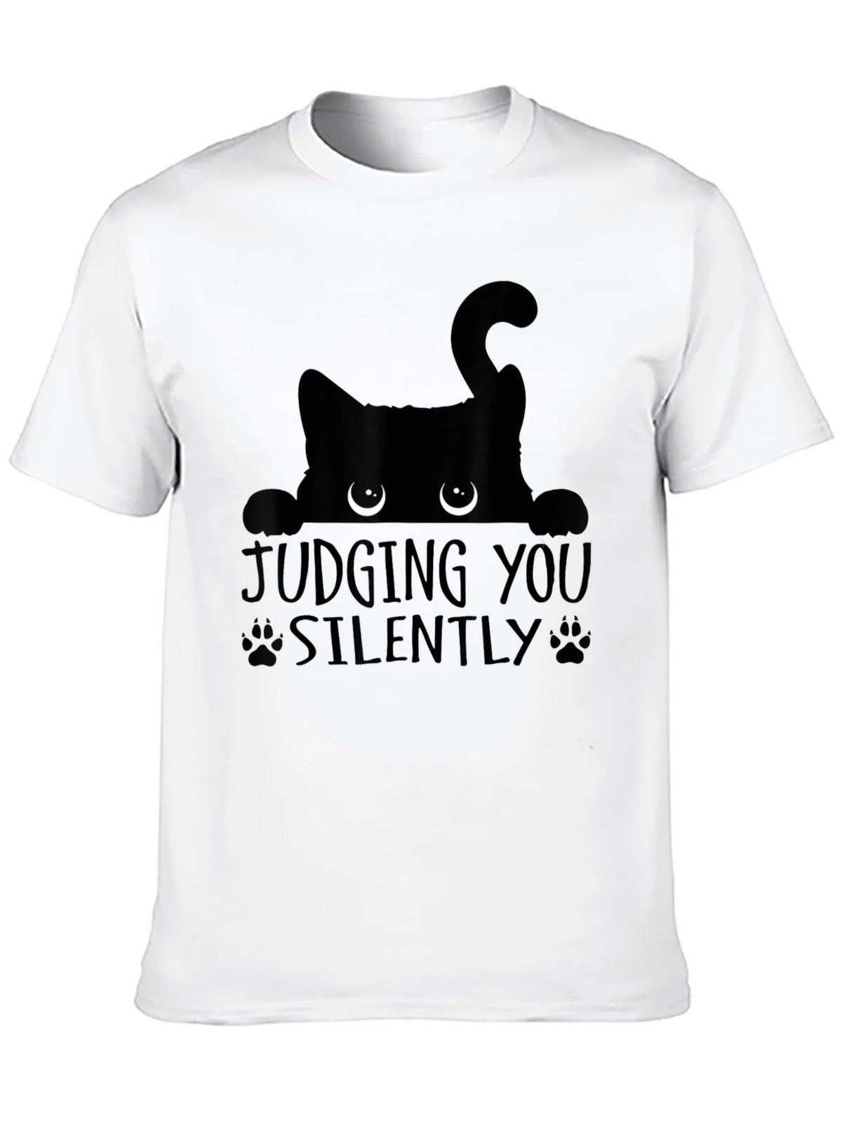 Judging You Silently Black Cat Graphic Tee