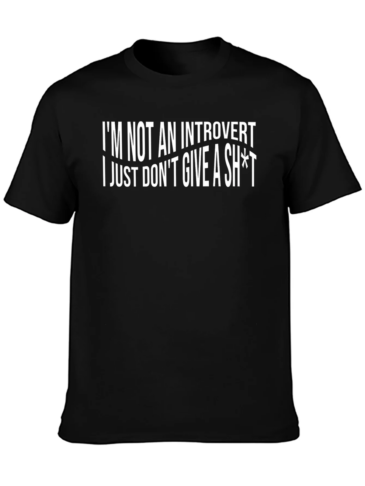 Introvert? Sarcastic Graphic Tee - Black