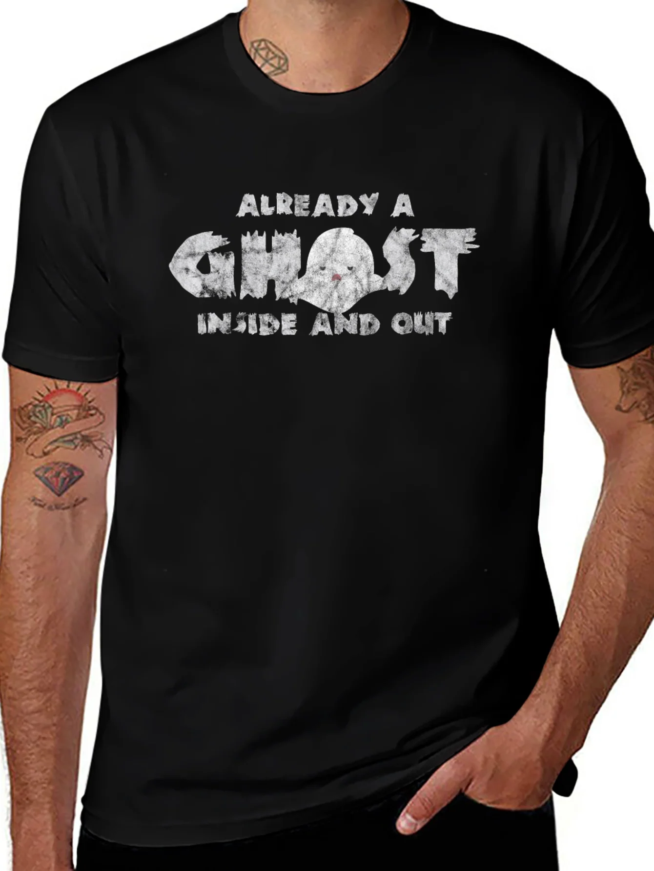 Already A Ghost Inside And Out Black Graphic Tee
