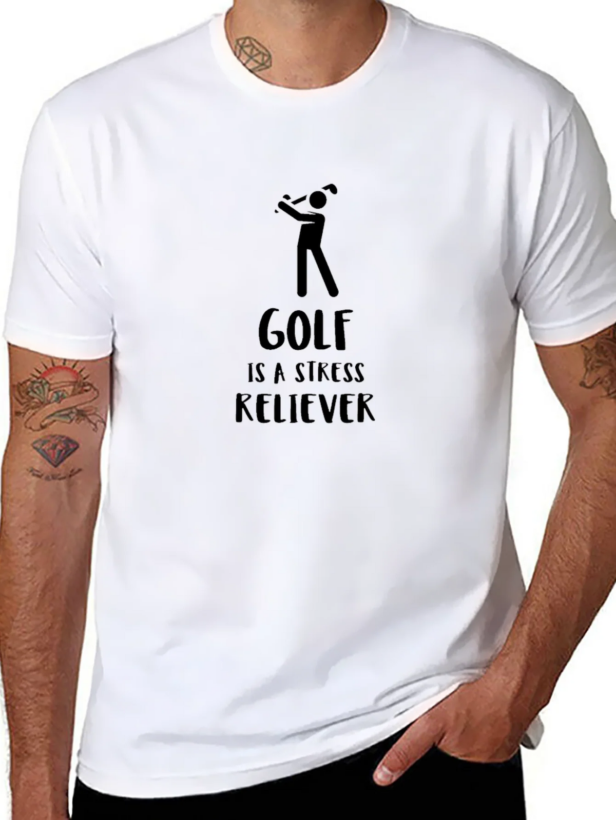 Golf Stress Reliever Black Tee