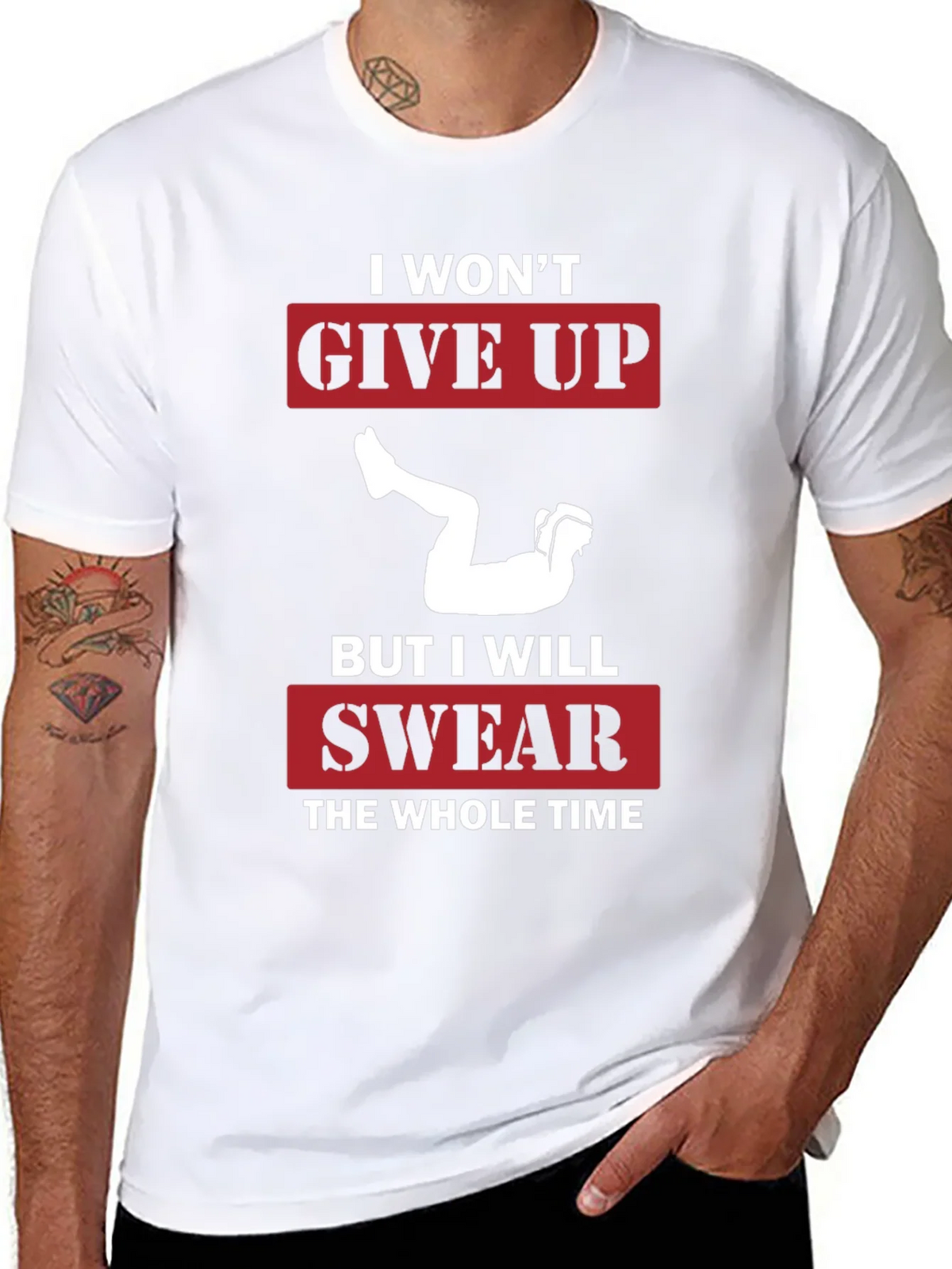 I Wont Give Up Graphic Tee - Workout Motivation Shirt