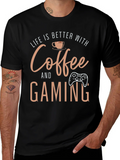 Coffee and Gaming Black T-Shirt