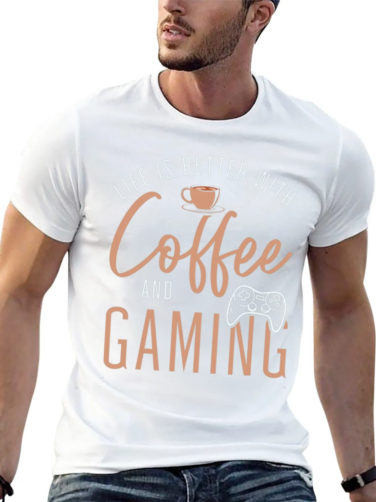 Coffee and Gaming Black T-Shirt