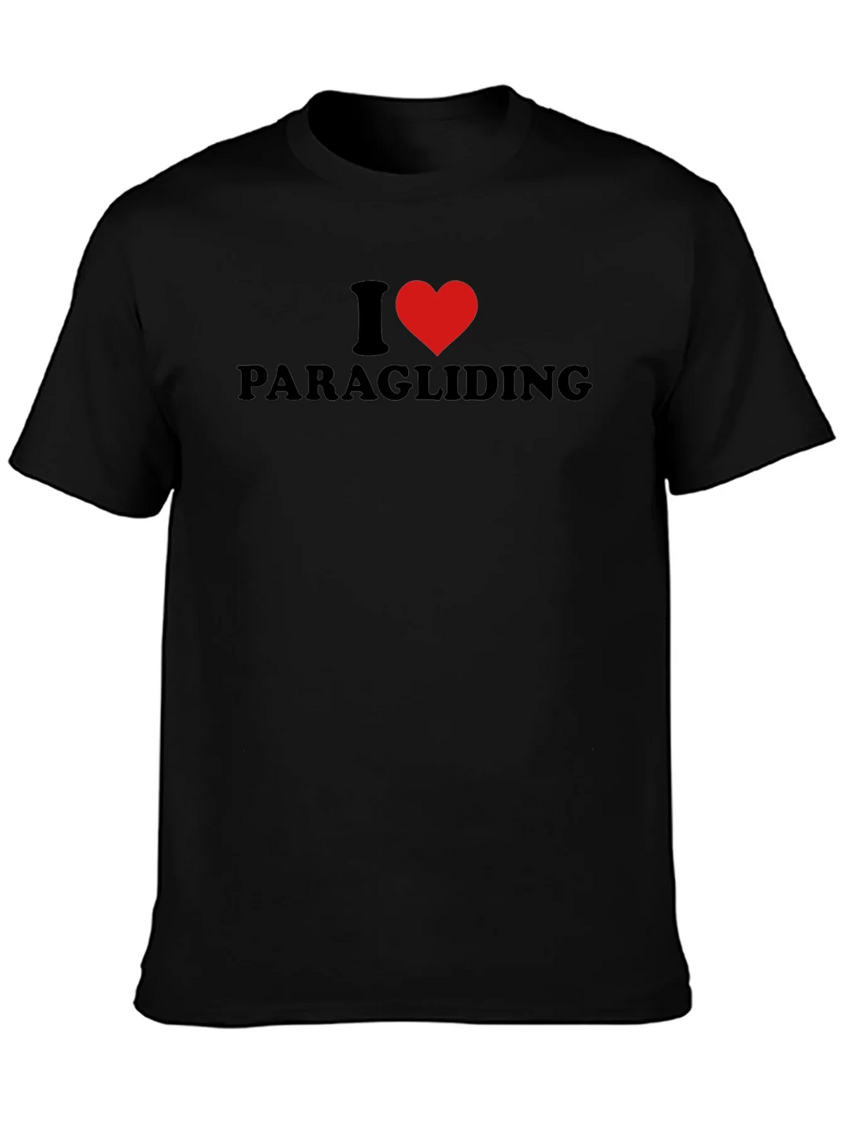 I Heart Paragliding Black T-Shirt