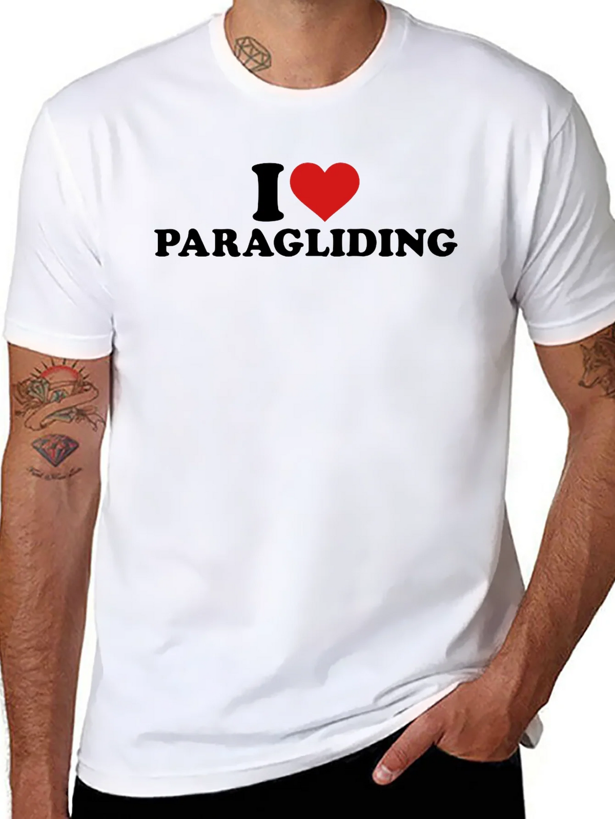 I Heart Paragliding Black T-Shirt