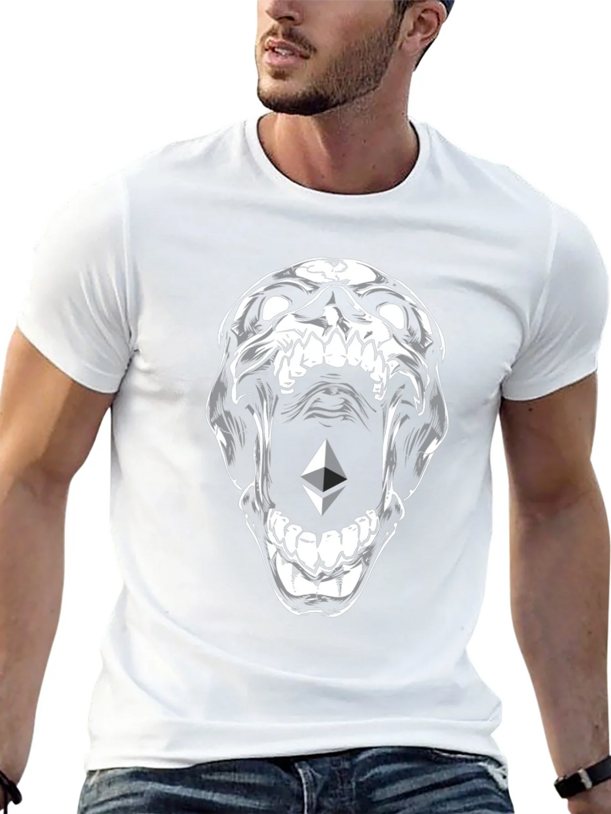 Ethereum Skull Graphic T-Shirt